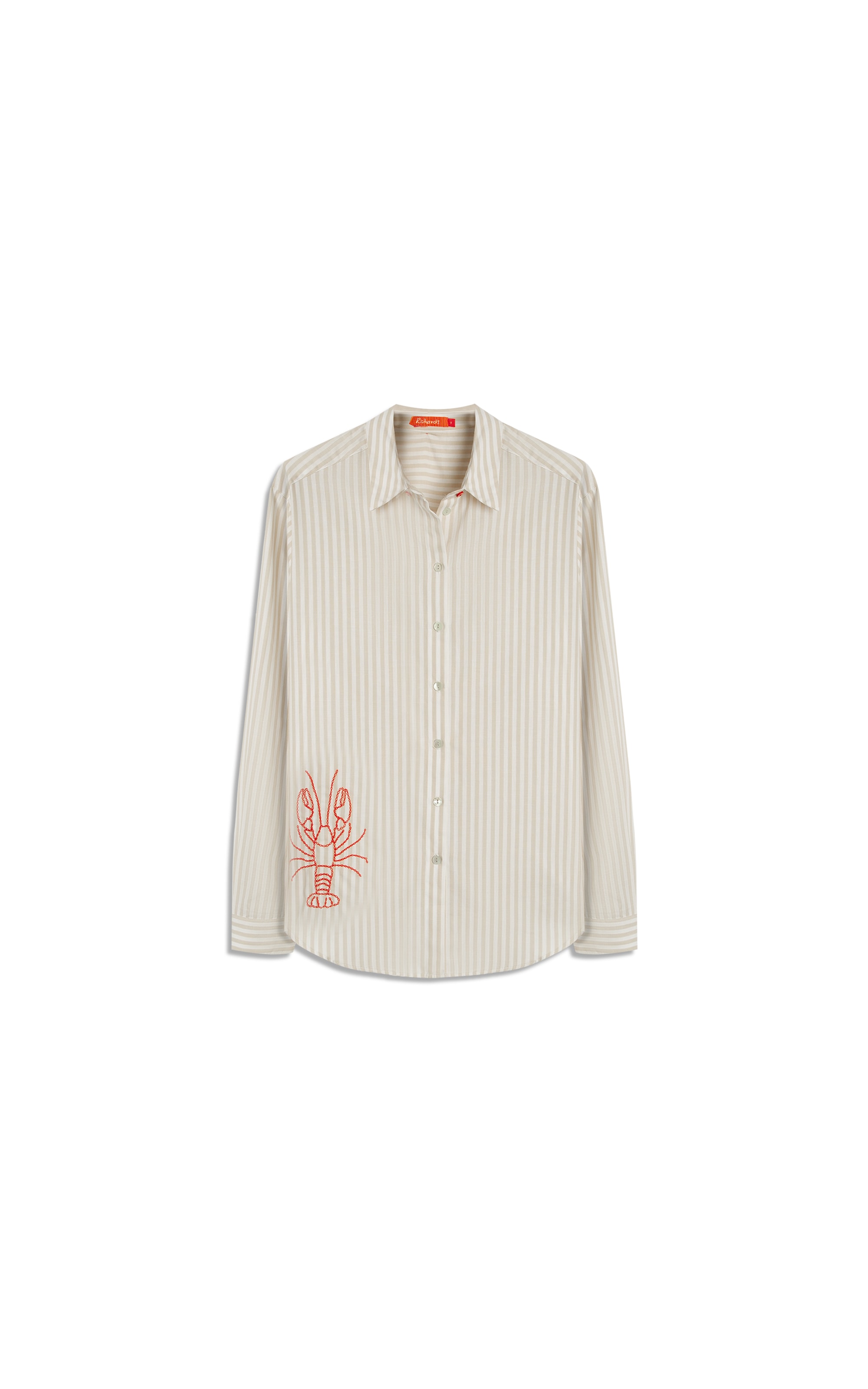 Camisa Jade Stripe Cotton Lobster Areia