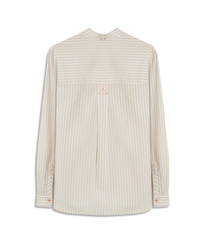 Camisa Jade Stripe Cotton Lobster Areia