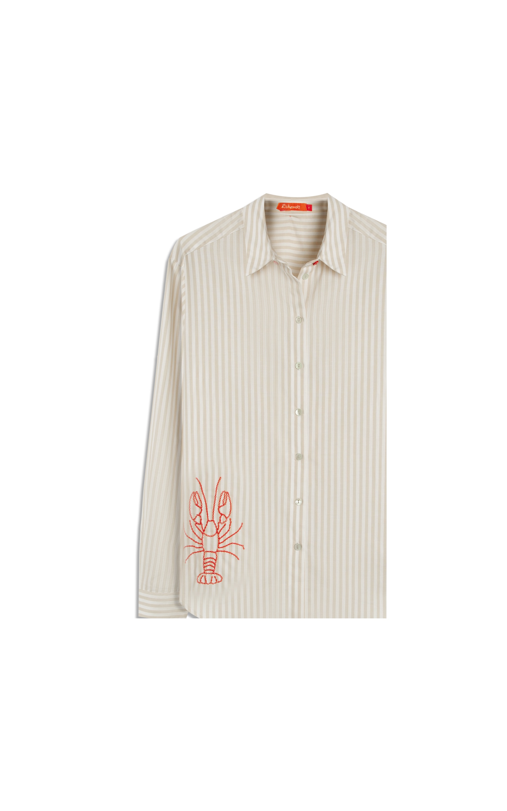 Camisa Jade Stripe Cotton Lobster Areia