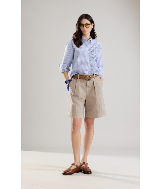 Camisa Jade Tricoline Silk Azul Bic