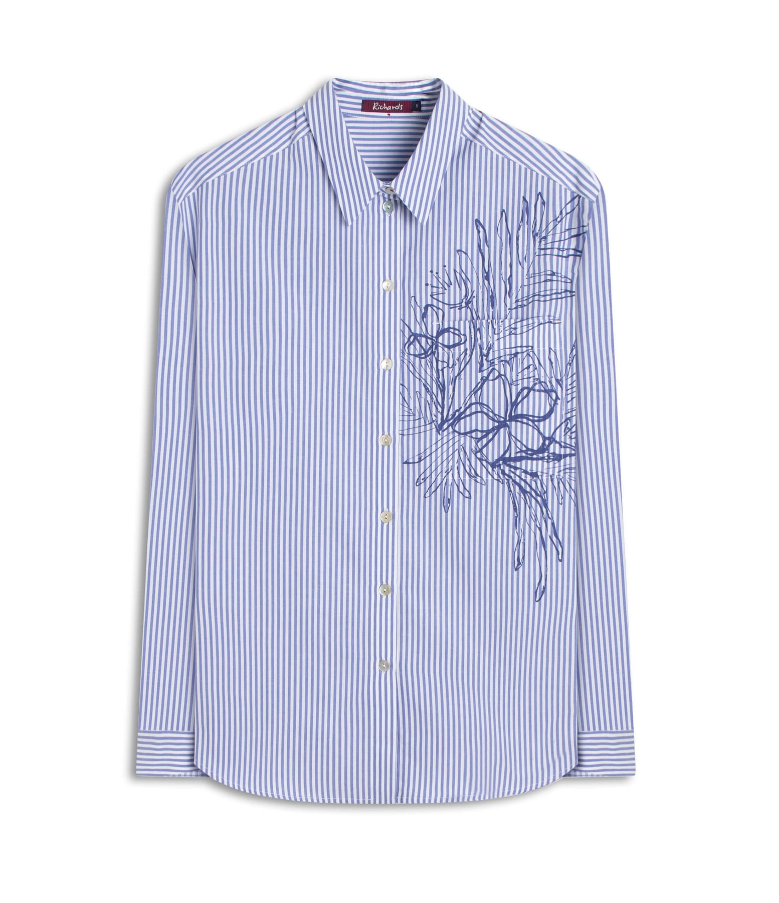 Camisa Jade Tricoline Silk Azul Bic