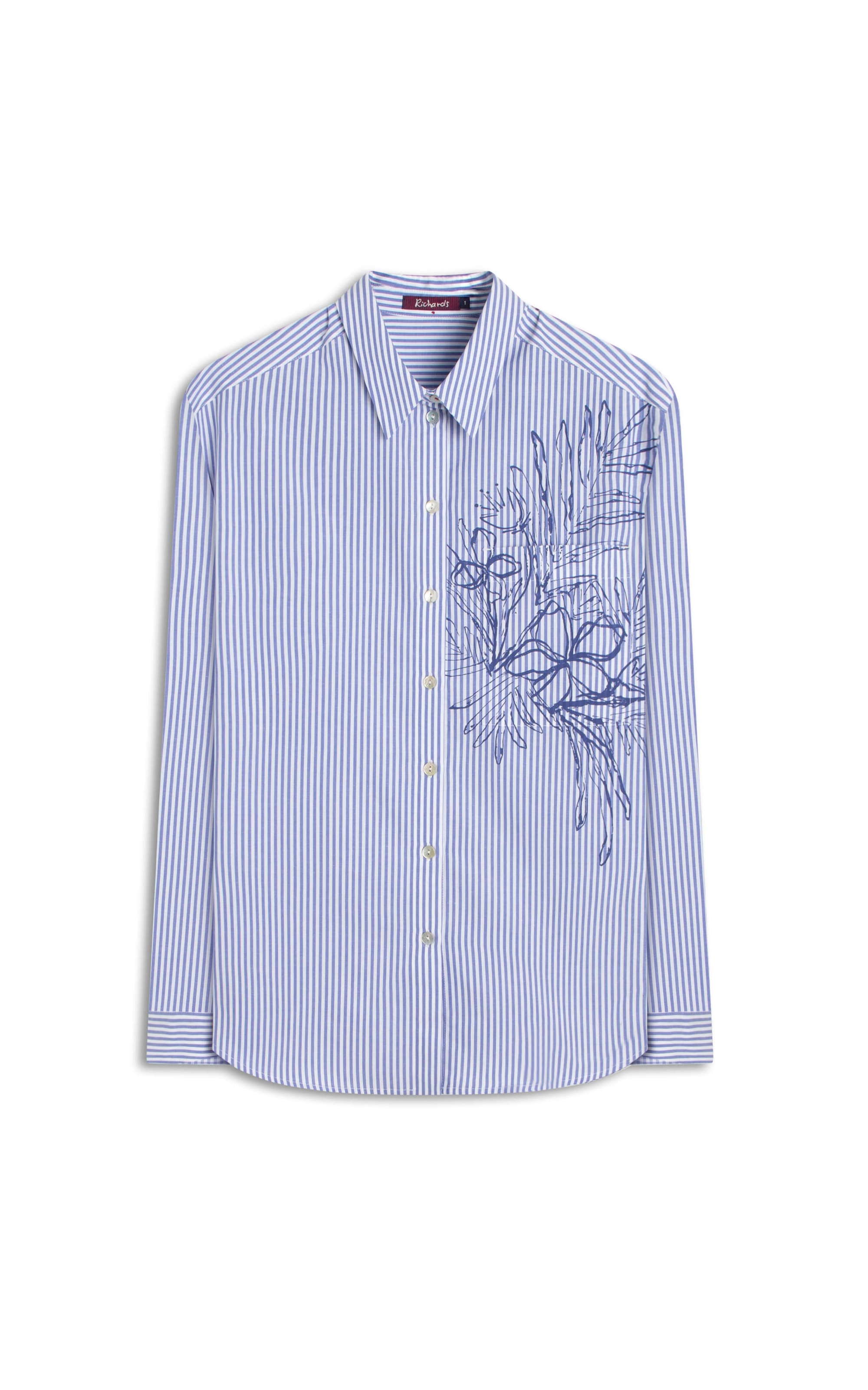 Camisa Jade Tricoline Silk Azul Bic