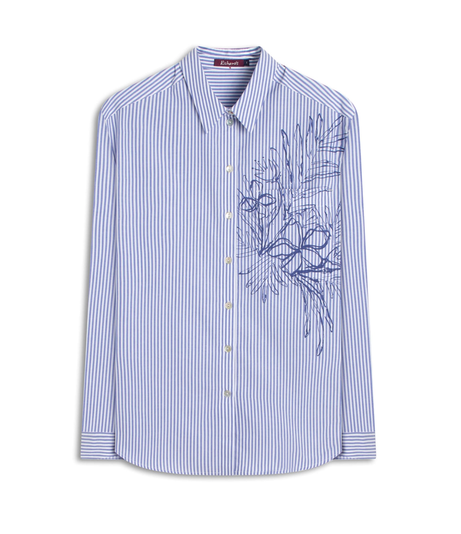 Camisa Jade Tricoline Silk Azul Bic