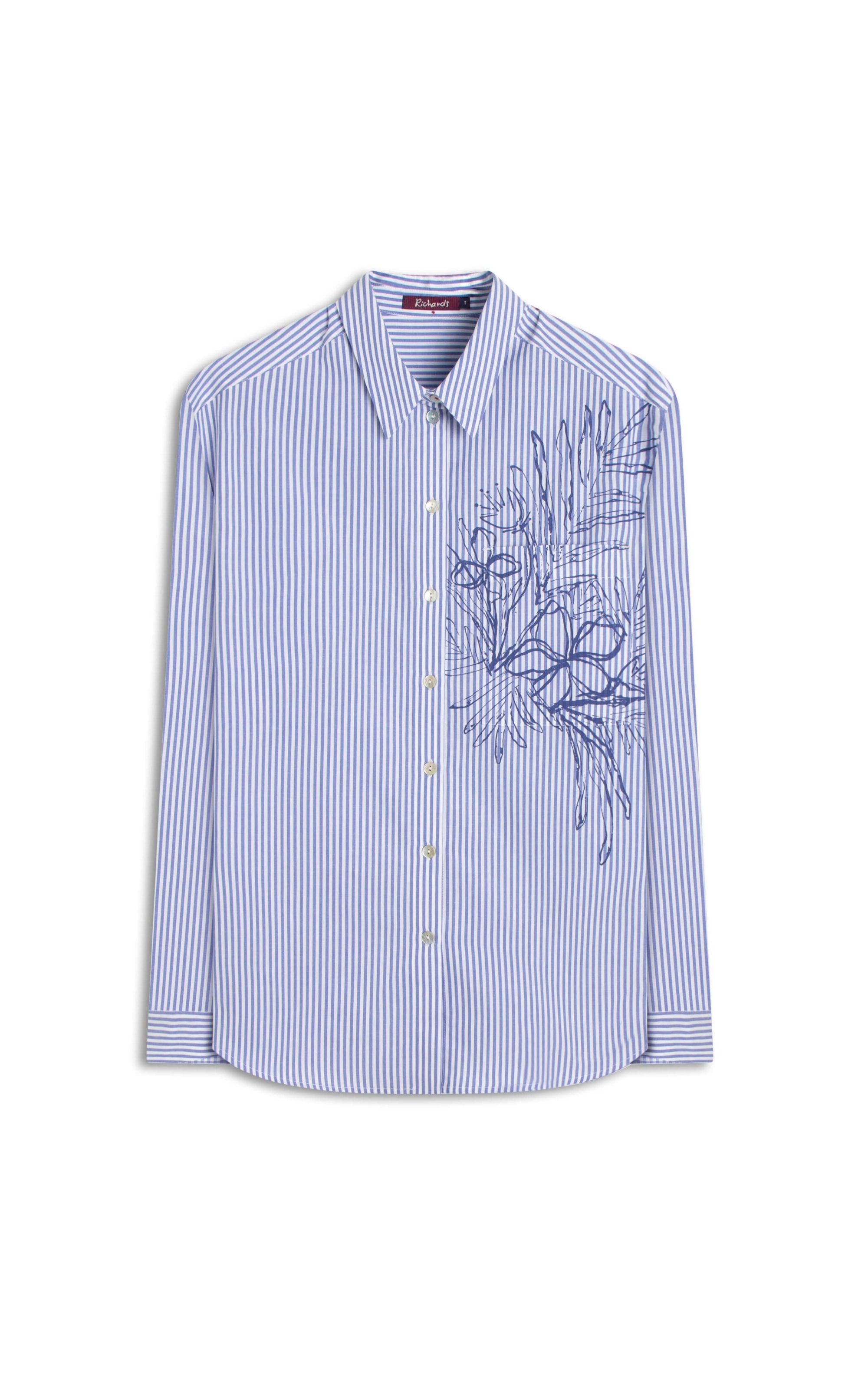Camisa Jade Tricoline Silk Azul Bic