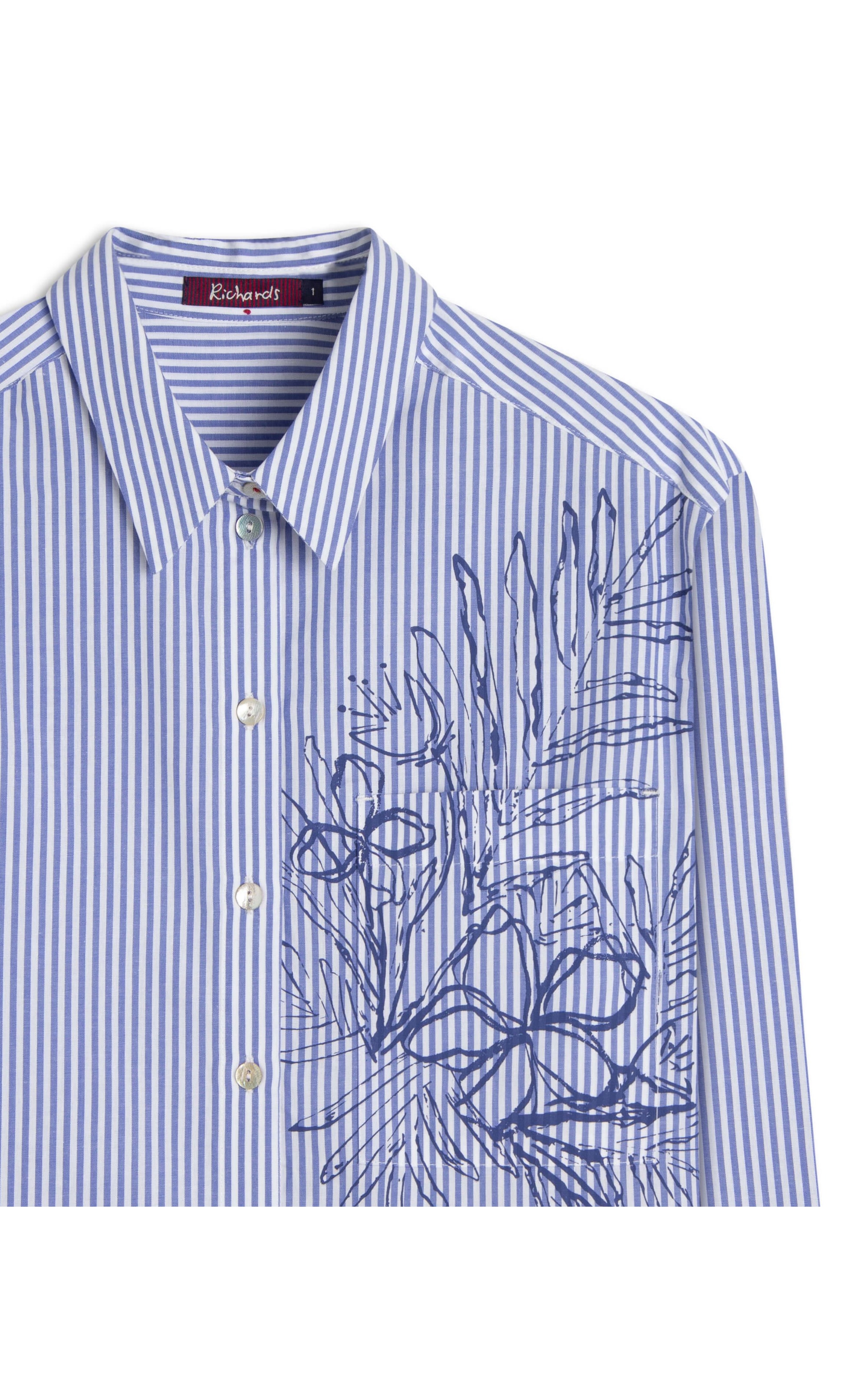 Camisa Jade Tricoline Silk Azul Bic