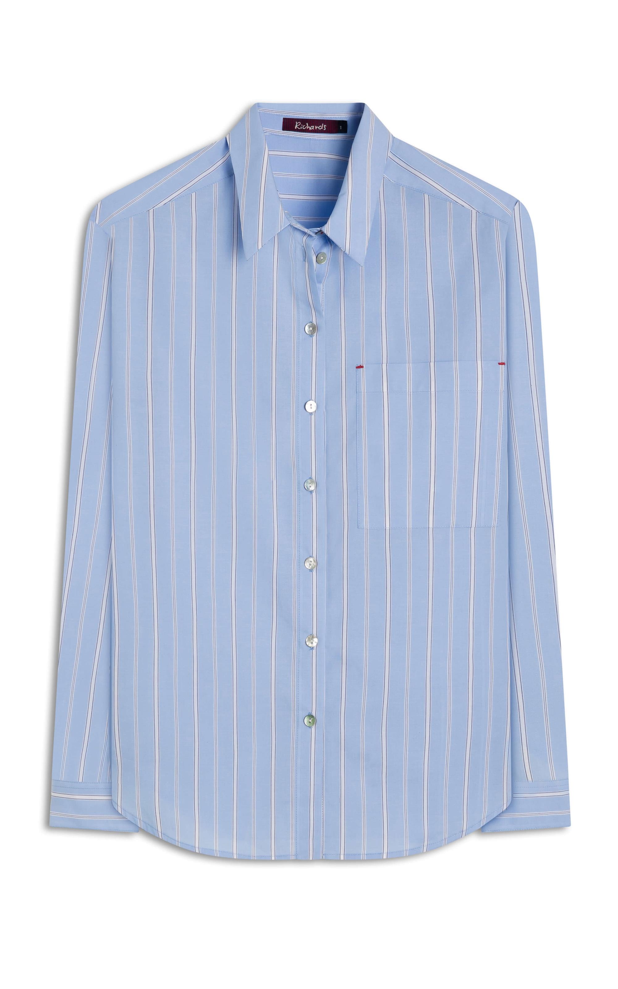 Camisa Jade Tricoline Striped Azul Bic