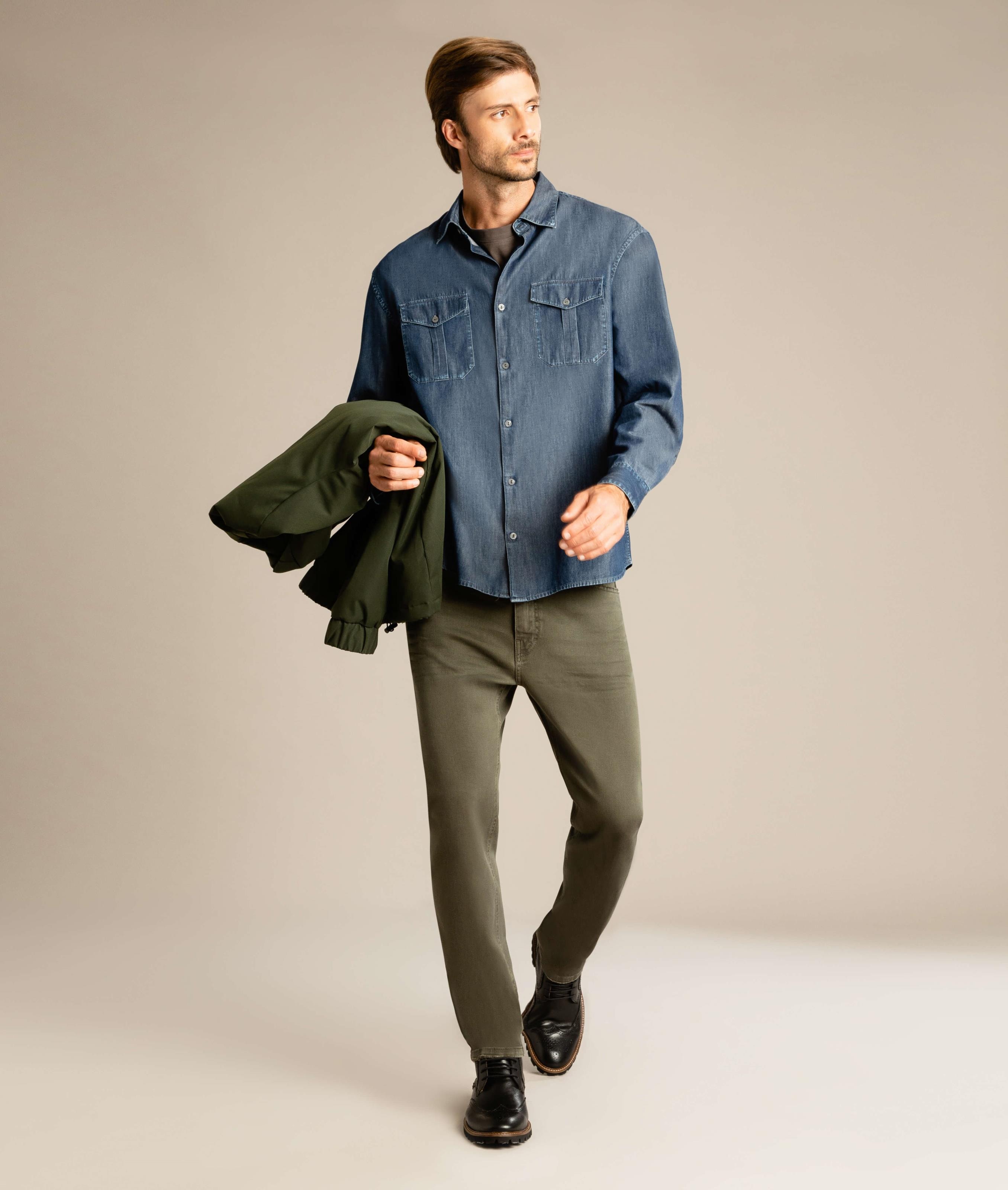 Camisa Jeans Traveler Marinho