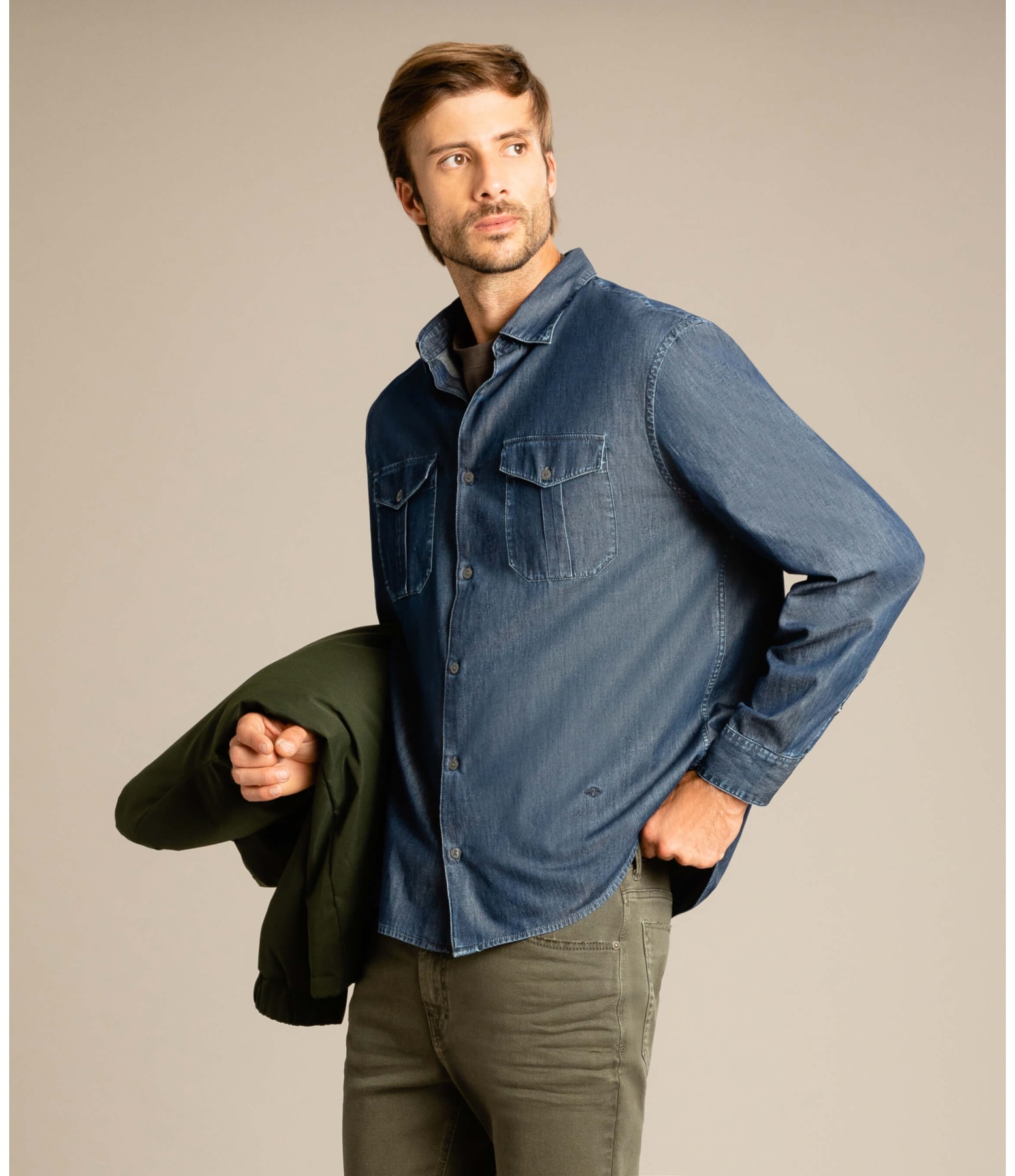 Camisa Jeans Traveler Marinho