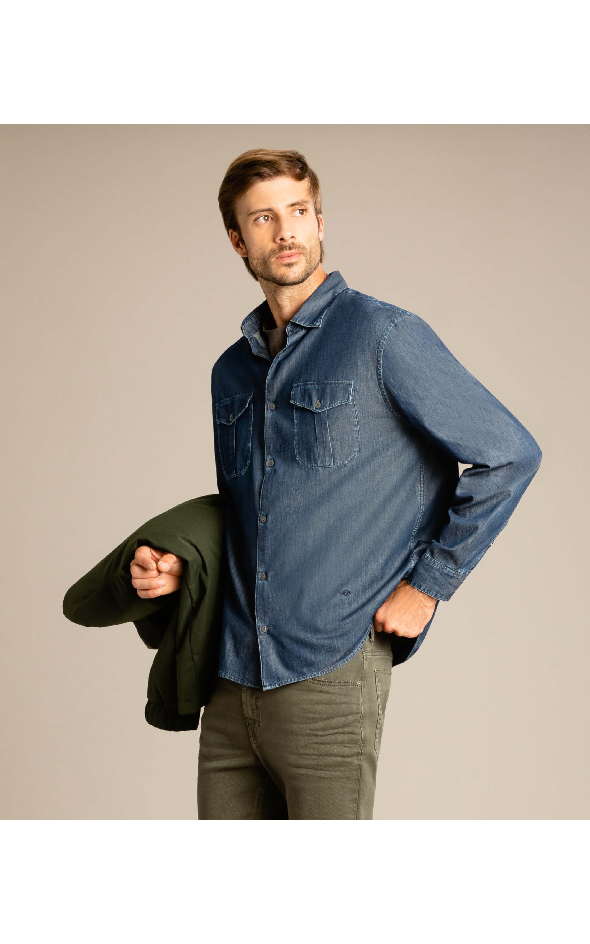 Camisa Jeans Traveler Marinho