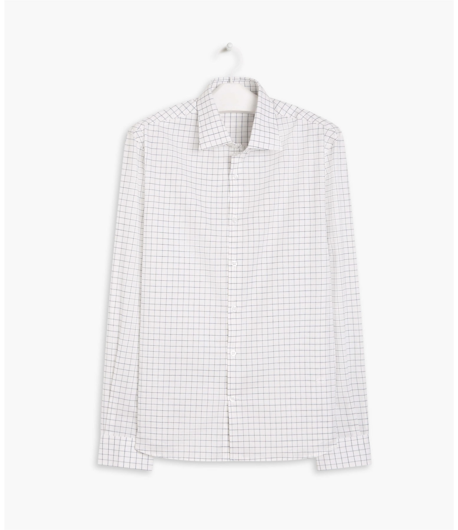 Camisa Jonas Fio Tinto Xadrez Ml Branco