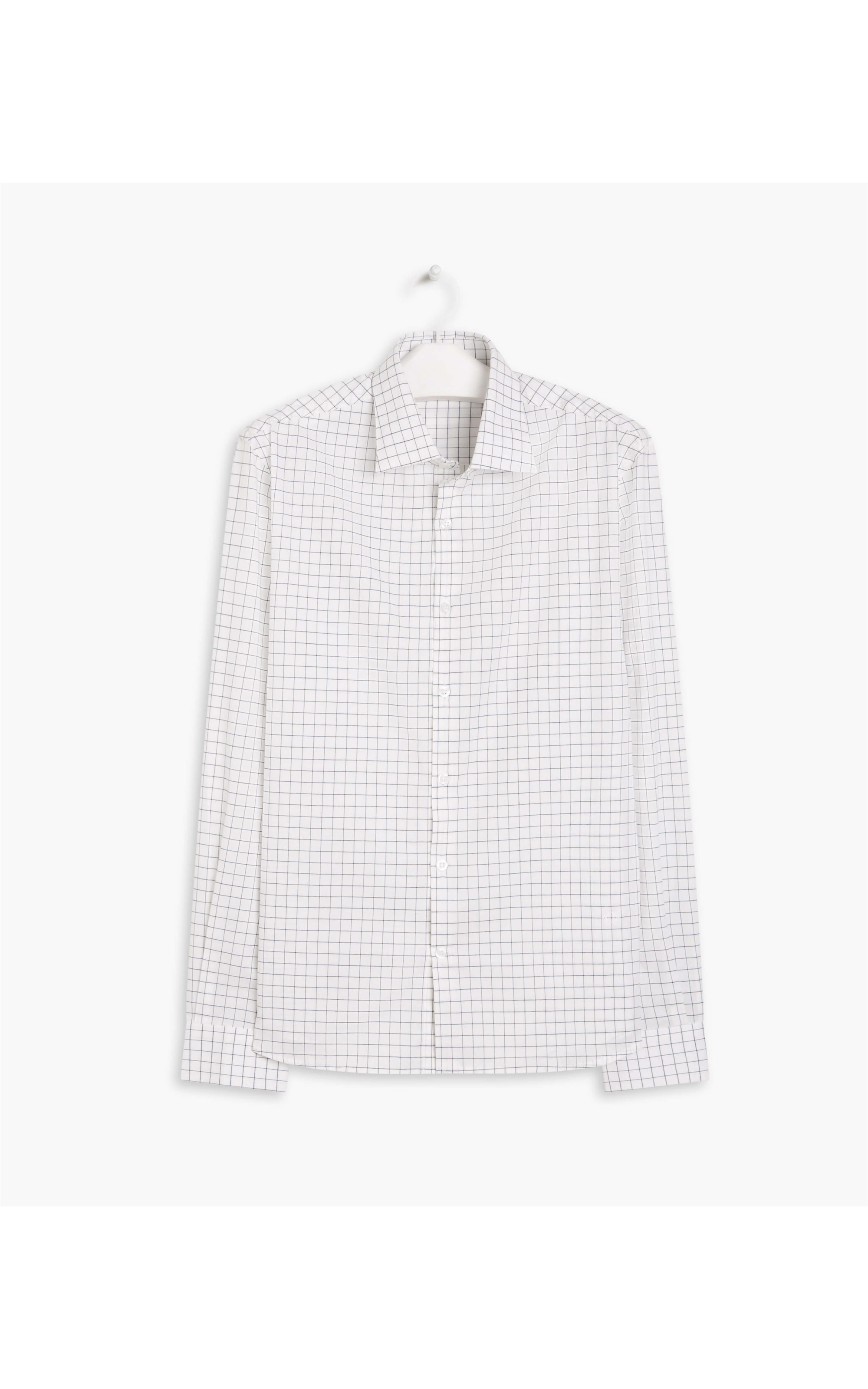 Camisa Jonas Fio Tinto Xadrez Ml Branco