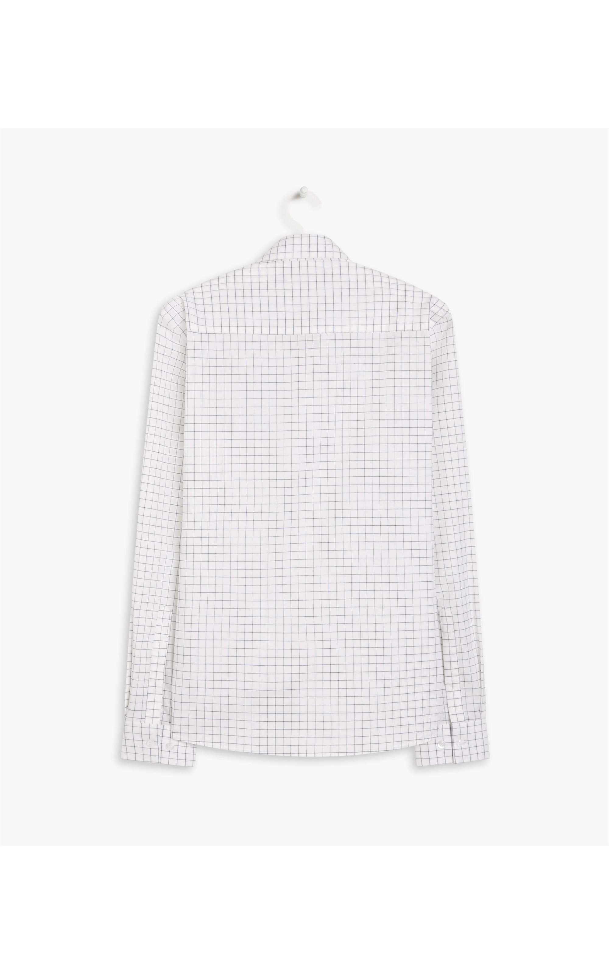 Camisa Jonas Fio Tinto Xadrez Ml Branco