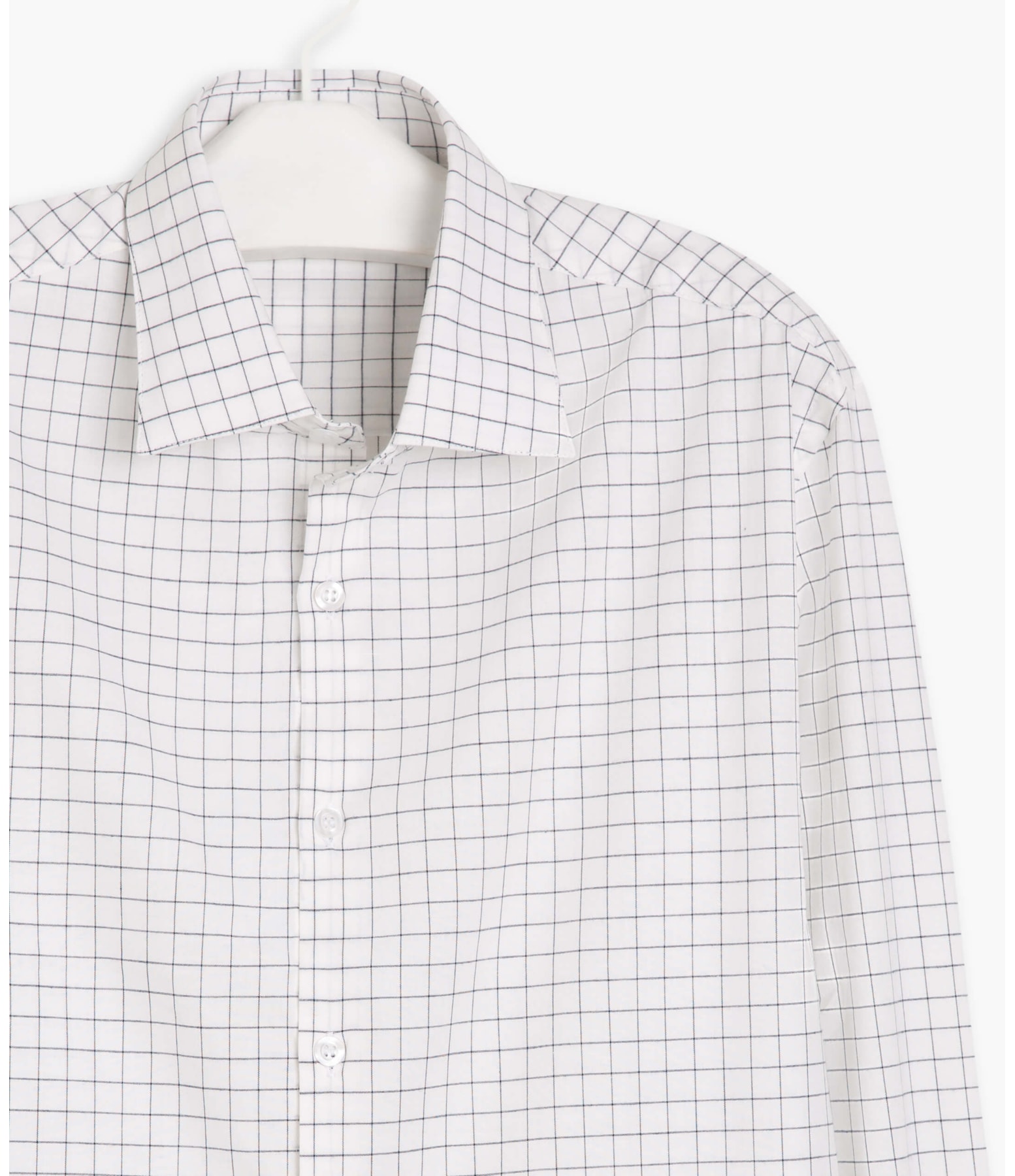 Camisa Jonas Fio Tinto Xadrez Ml Branco