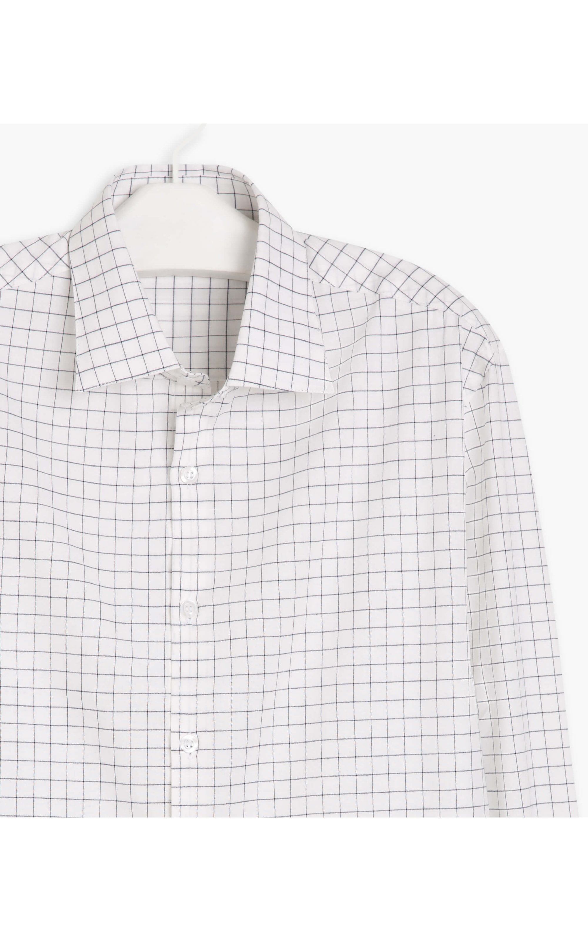 Camisa Jonas Fio Tinto Xadrez Ml Branco