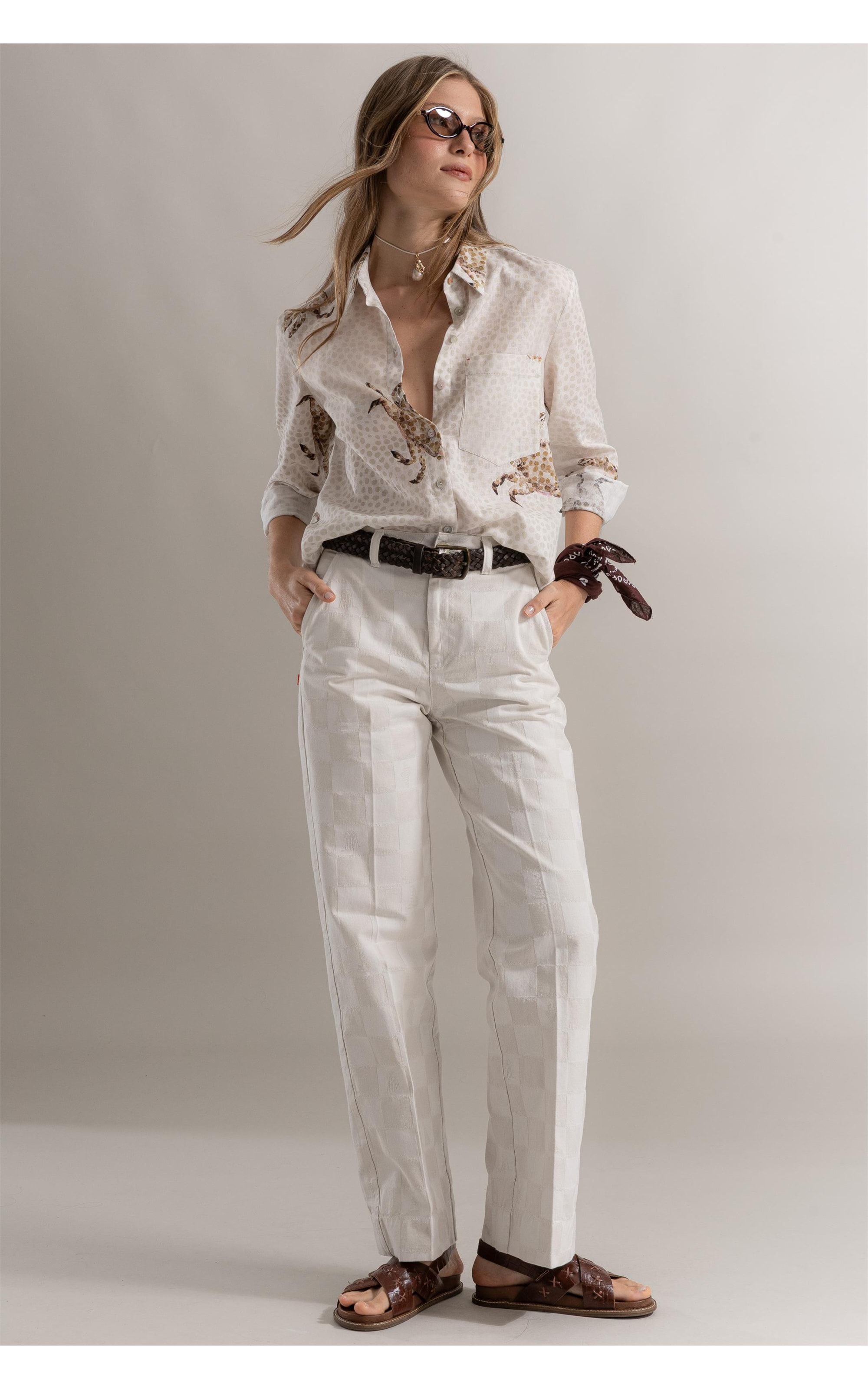 Camisa Kia Crab Linho Natural
