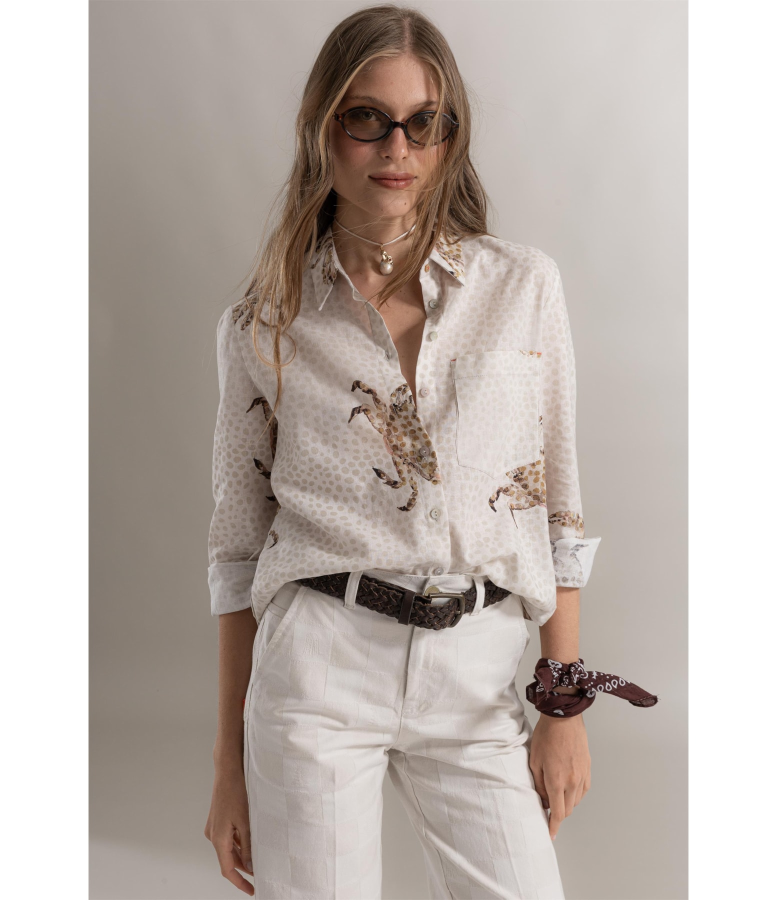 Camisa Kia Crab Linho Natural