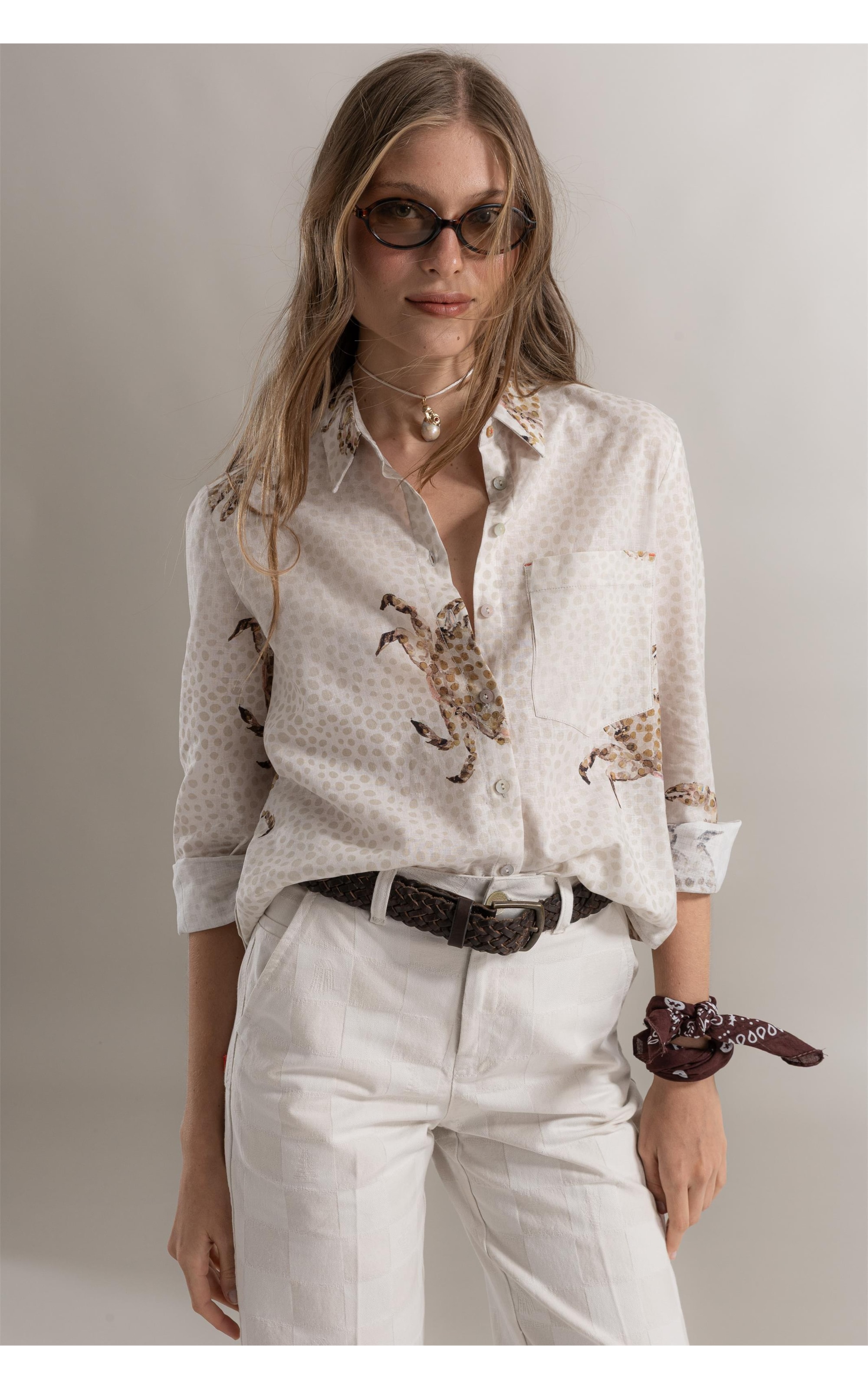 Camisa Kia Crab Linho Natural