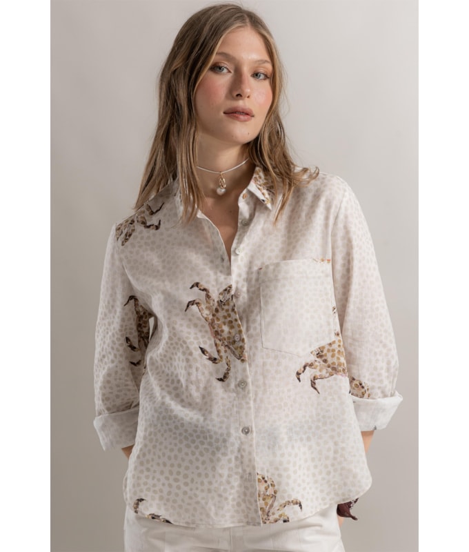 Camisa Kia Crab Linho Natural