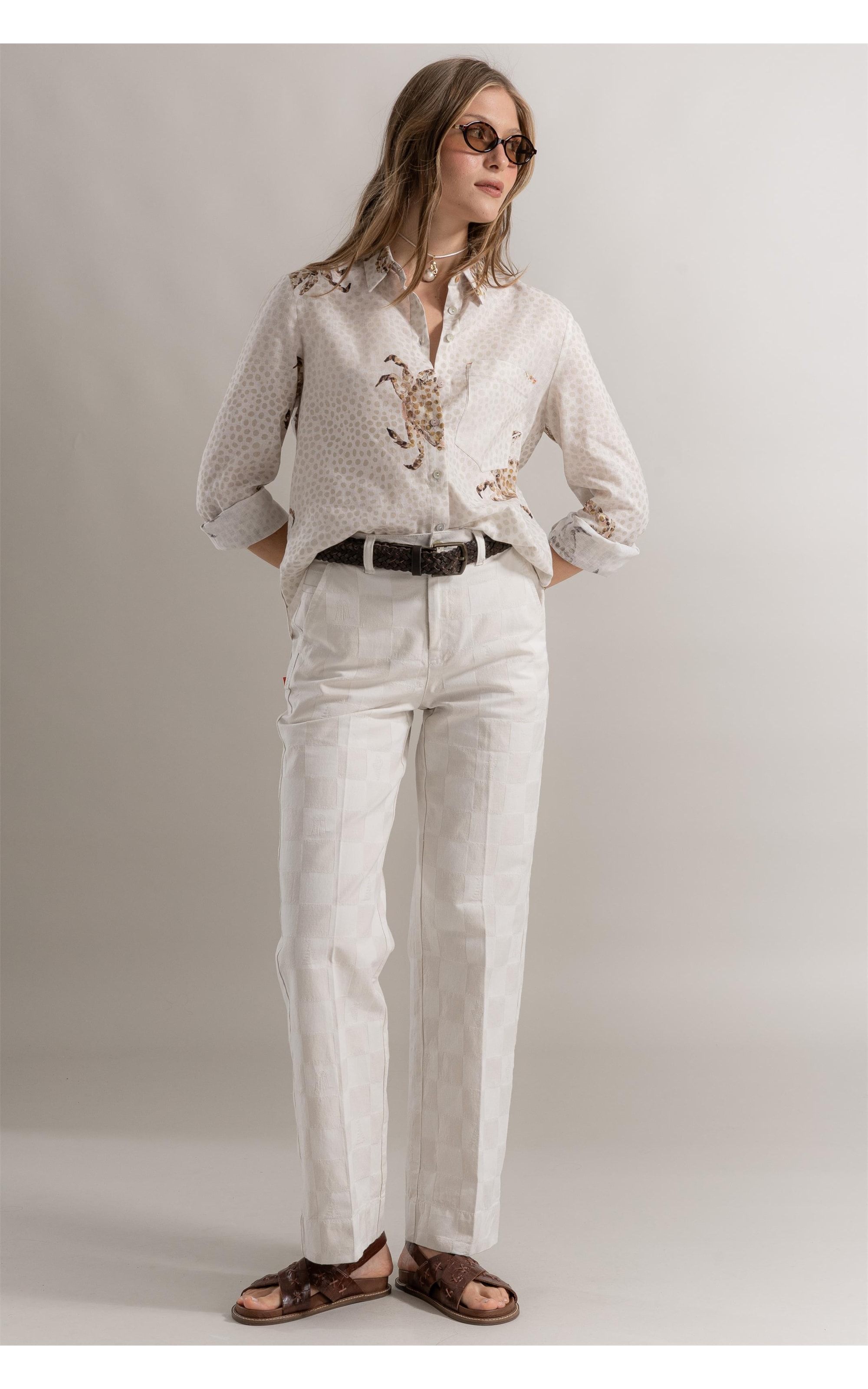 Camisa Kia Crab Linho Natural