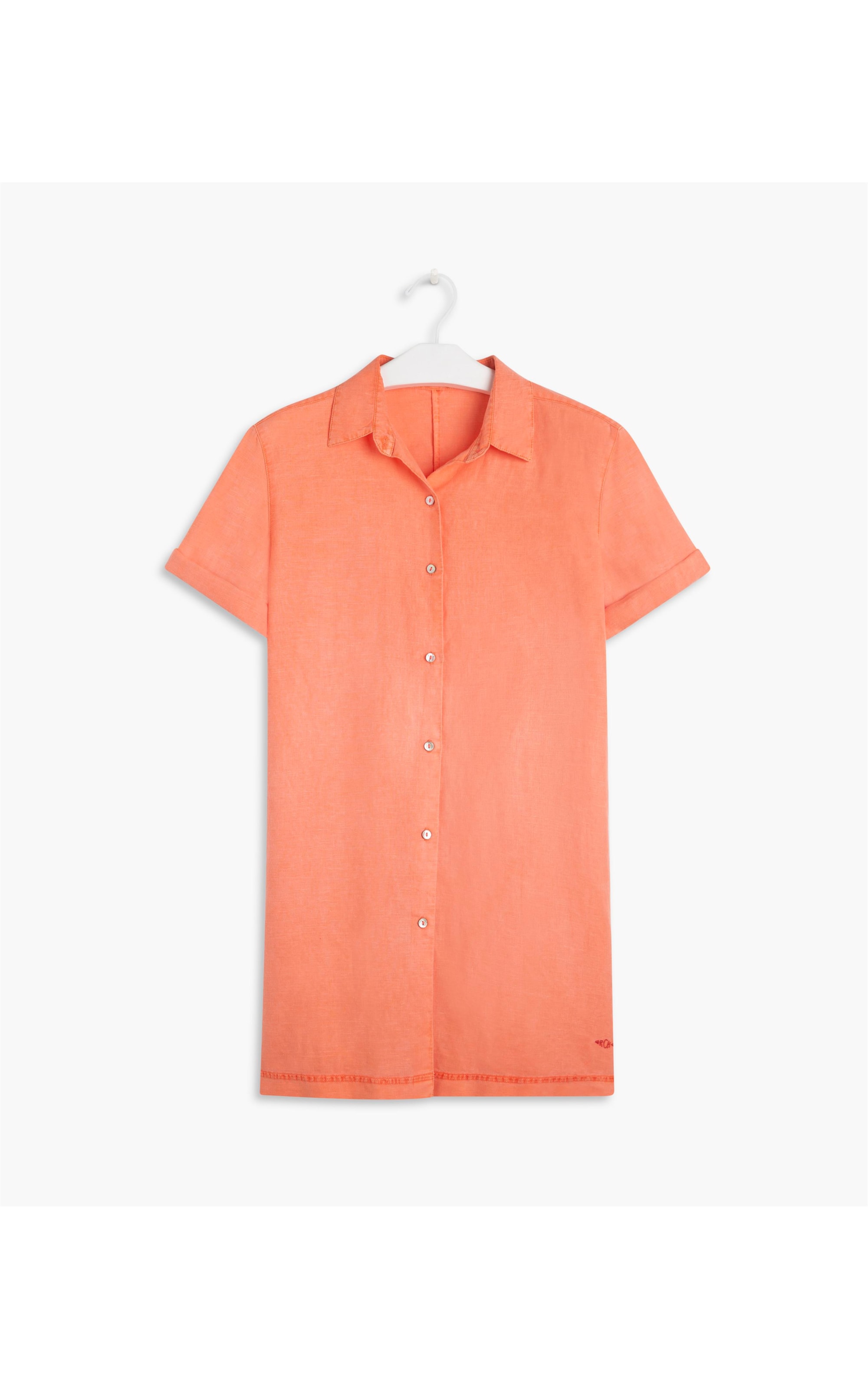 Camisa Lana Mc Linho Blend Gd Laranja