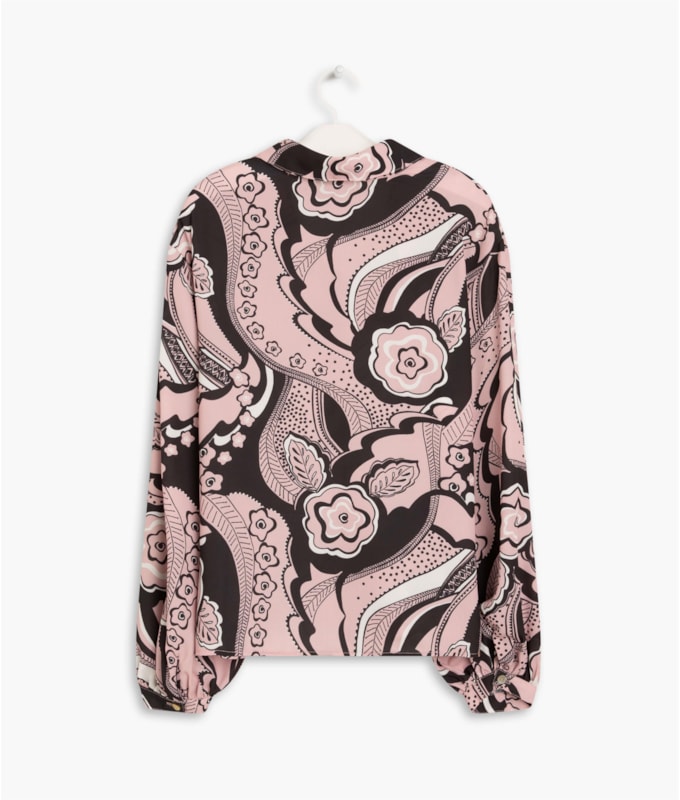 Camisa Leme Est Floral Retro Rosa