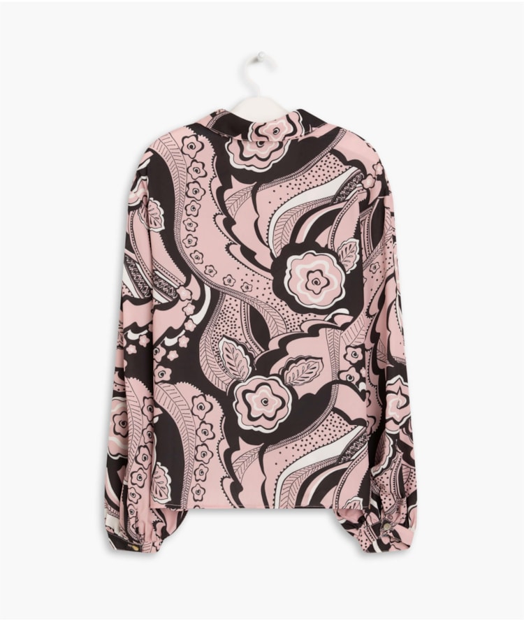 Camisa Leme Est Floral Retro Rosa