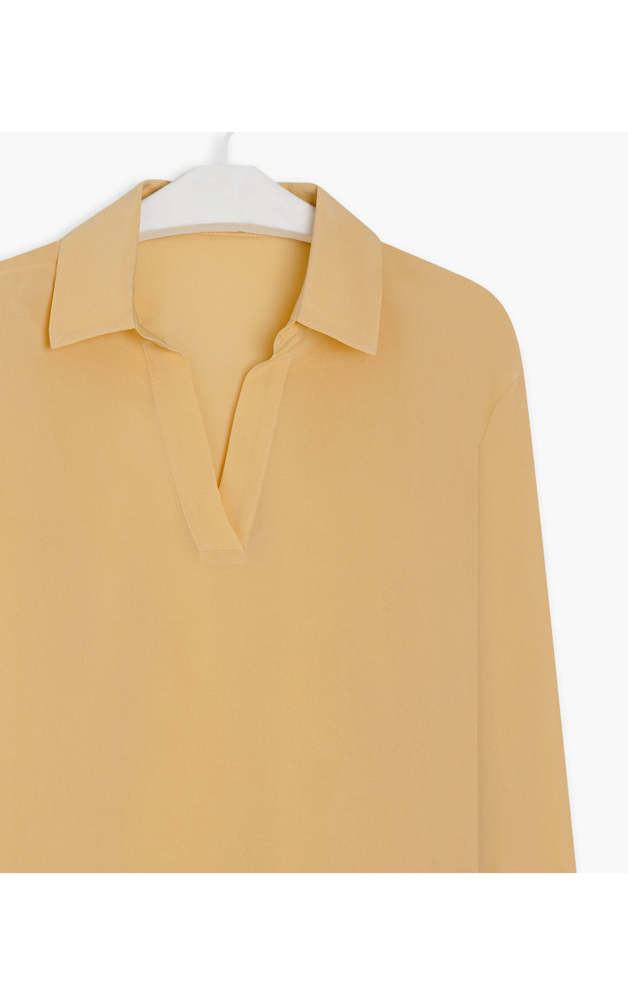 Camisa Leme Seda Lisa Amarelo Claro