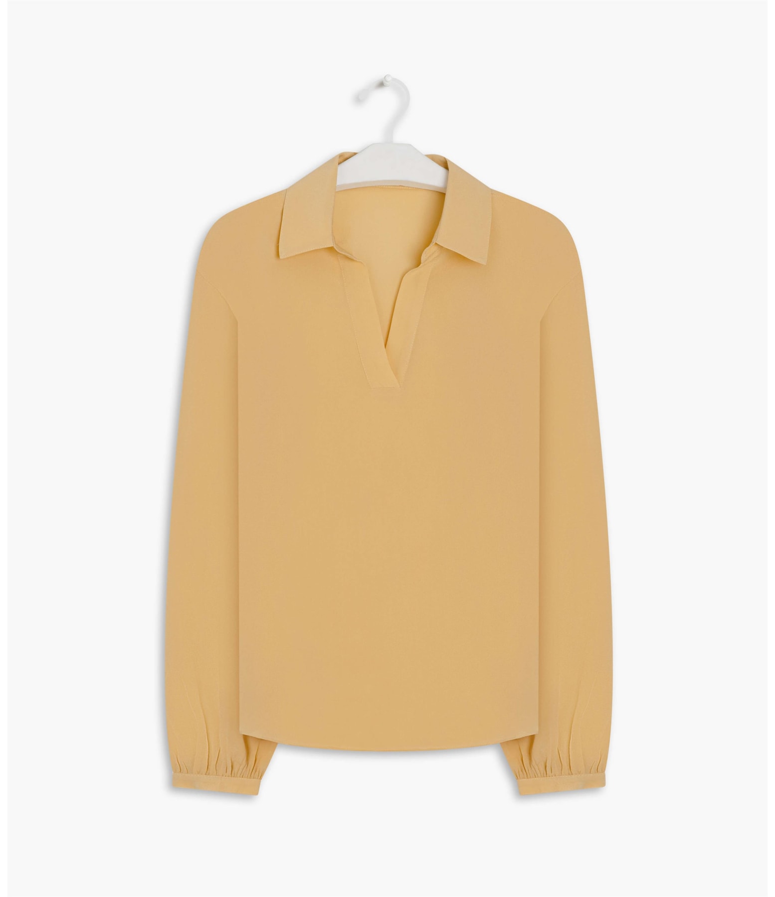 Camisa Leme Seda Lisa Amarelo Claro
