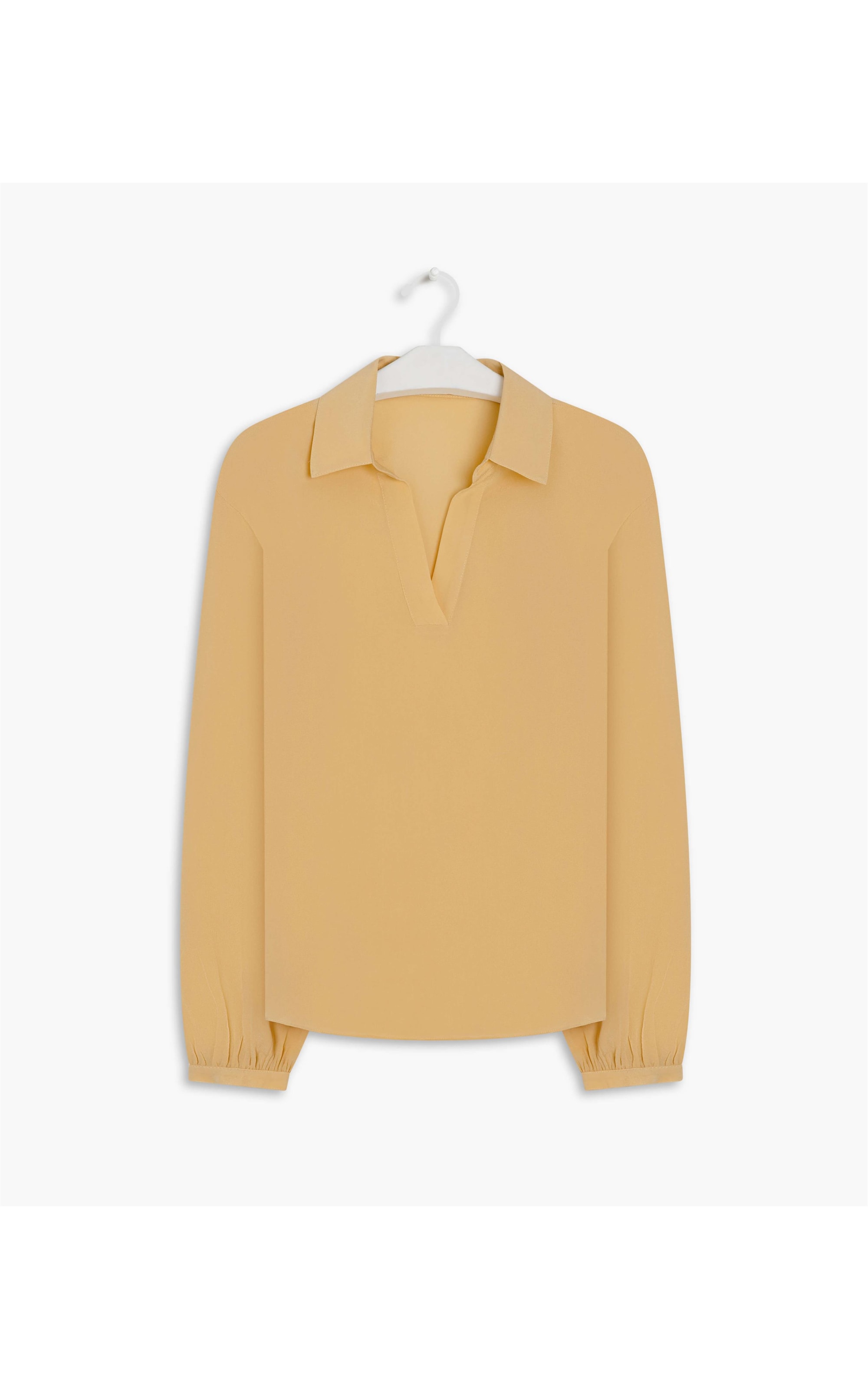 Camisa Leme Seda Lisa Amarelo Claro