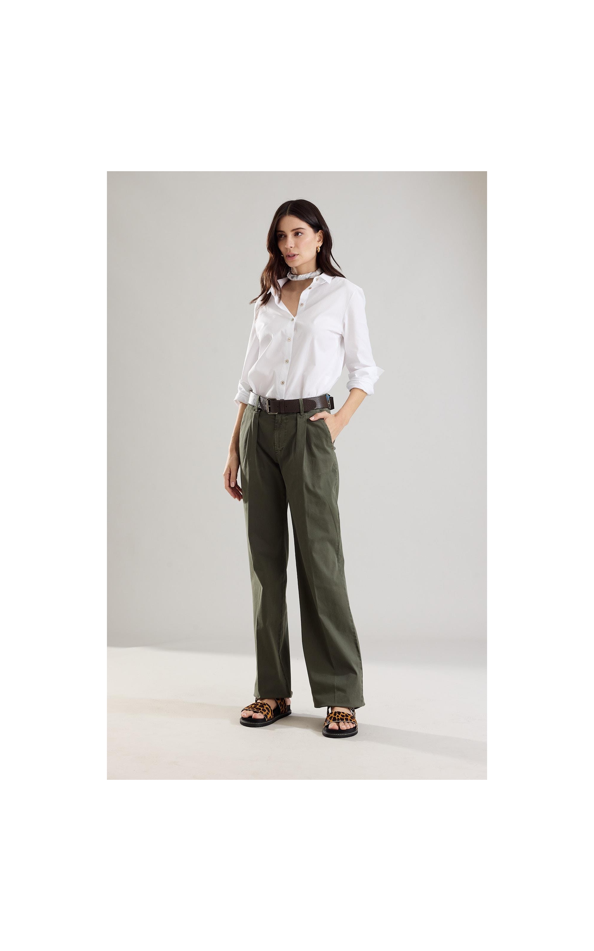 Camisa Leona Voil Maquinetado Branco