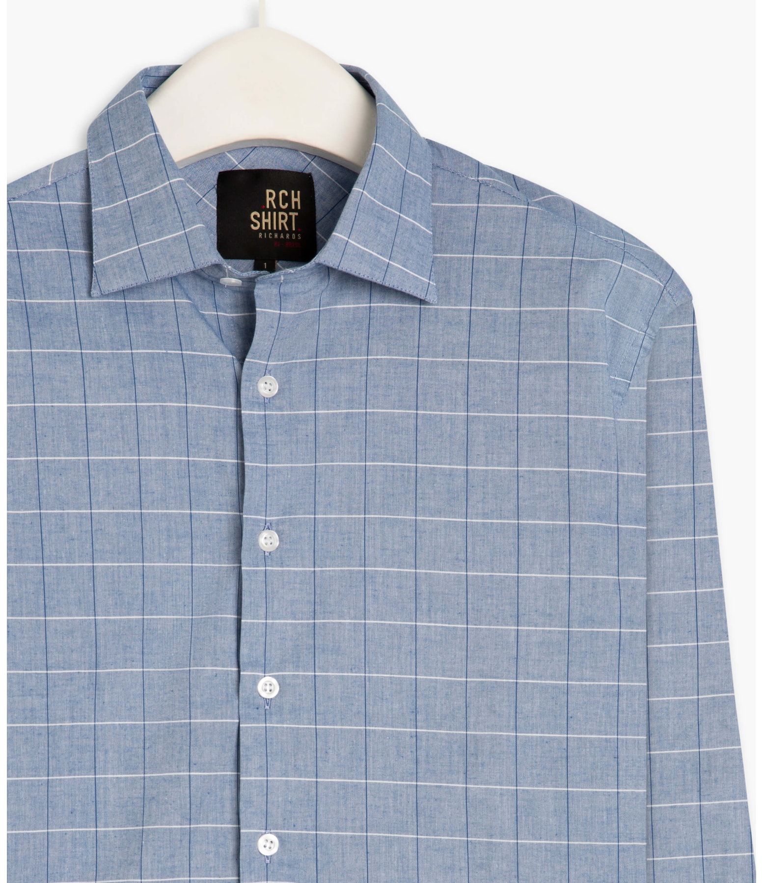 Camisa Liara Xadrez Fabiano Ml Azul Bic