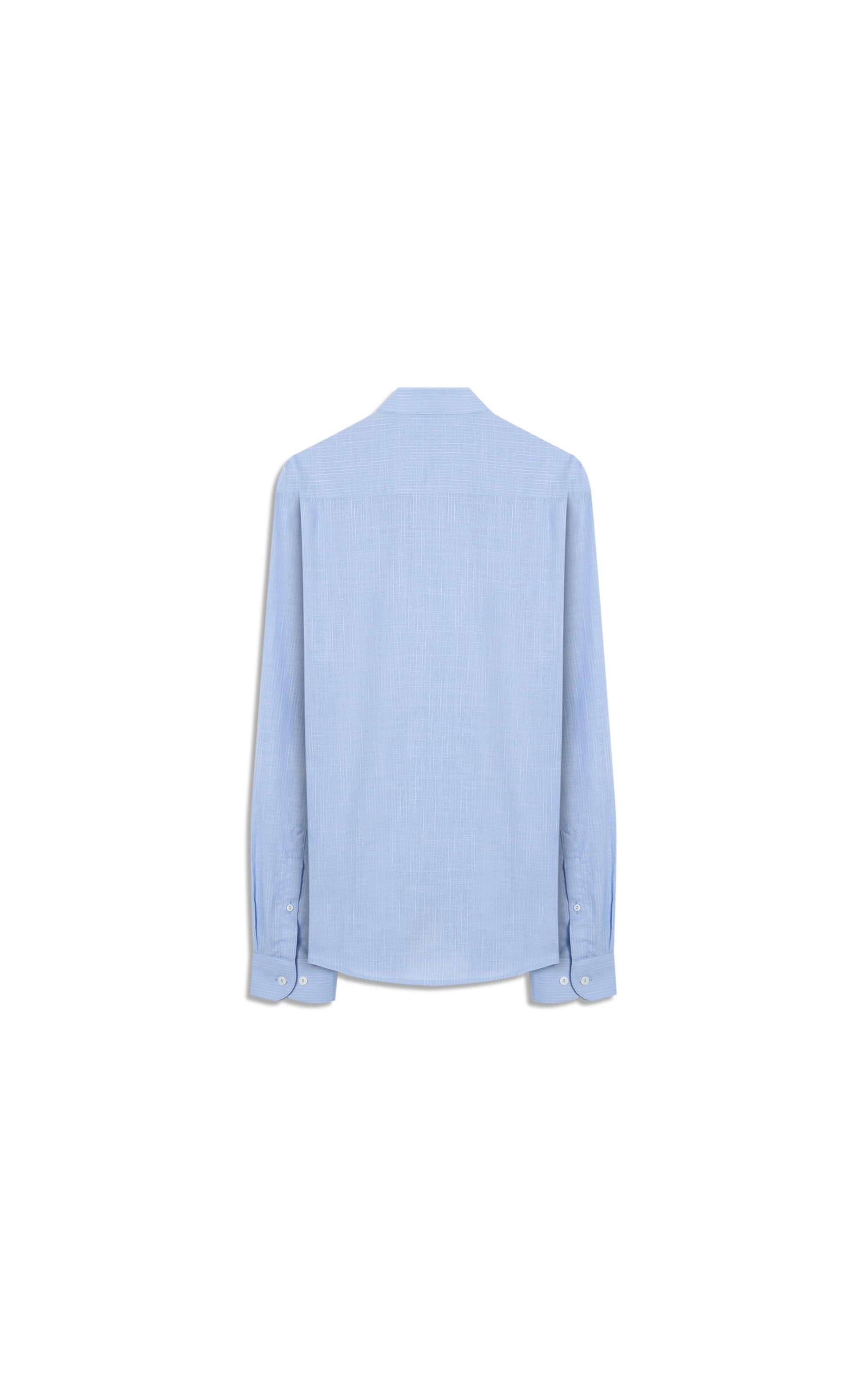 Camisa Linen Like Listrado Paulo Ml Azul Claro