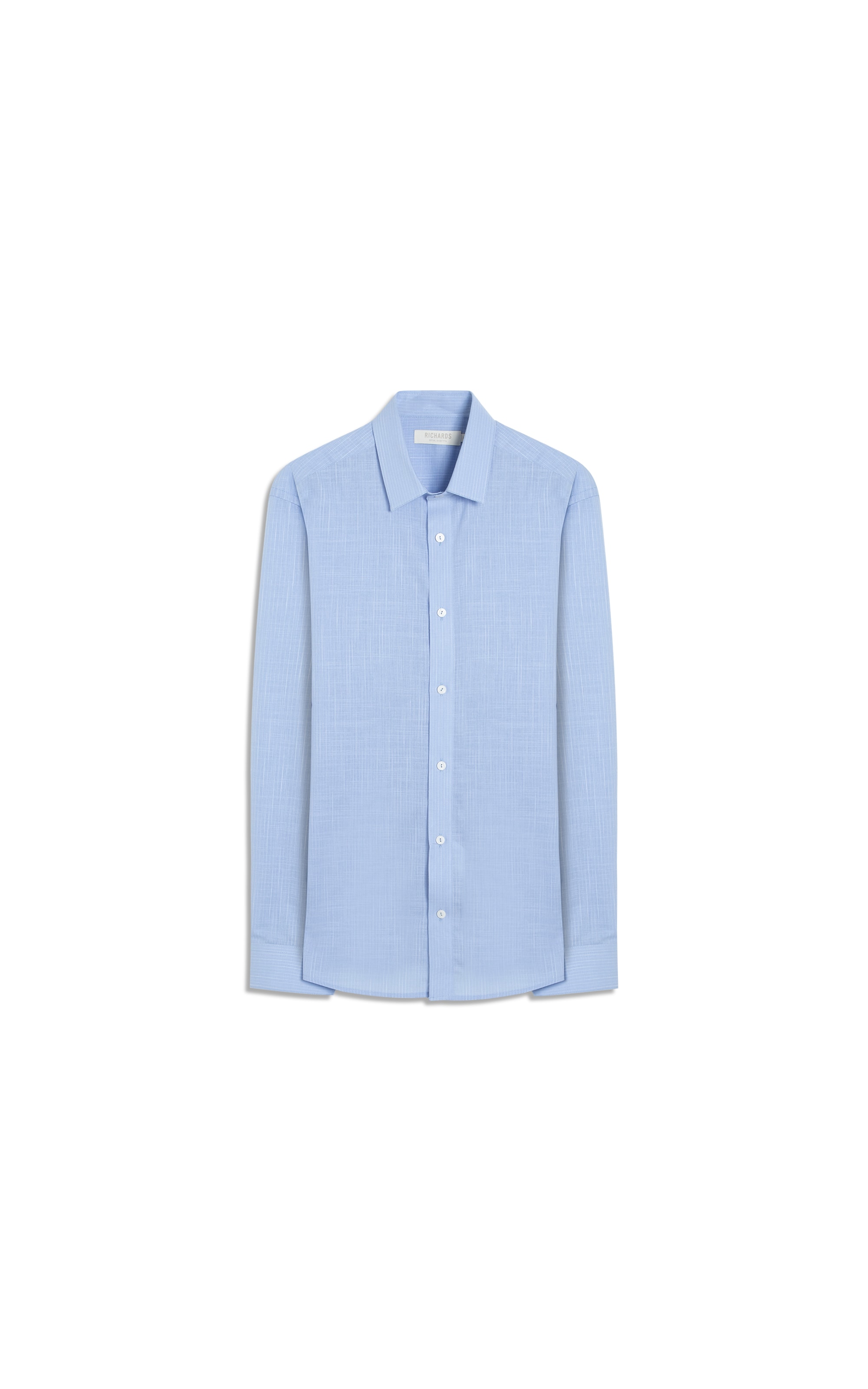 Camisa Linen Like Listrado Paulo Ml Azul Claro