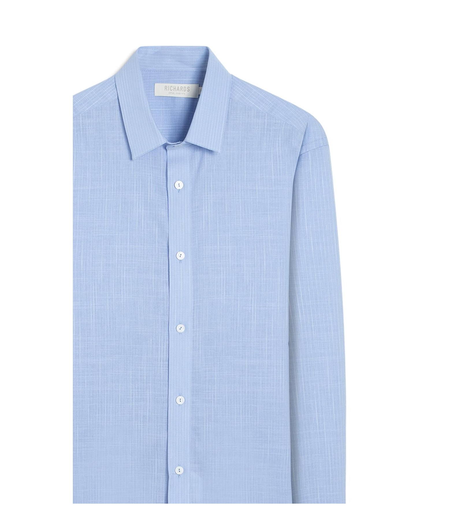 Camisa Linen Like Listrado Paulo Ml Azul Claro