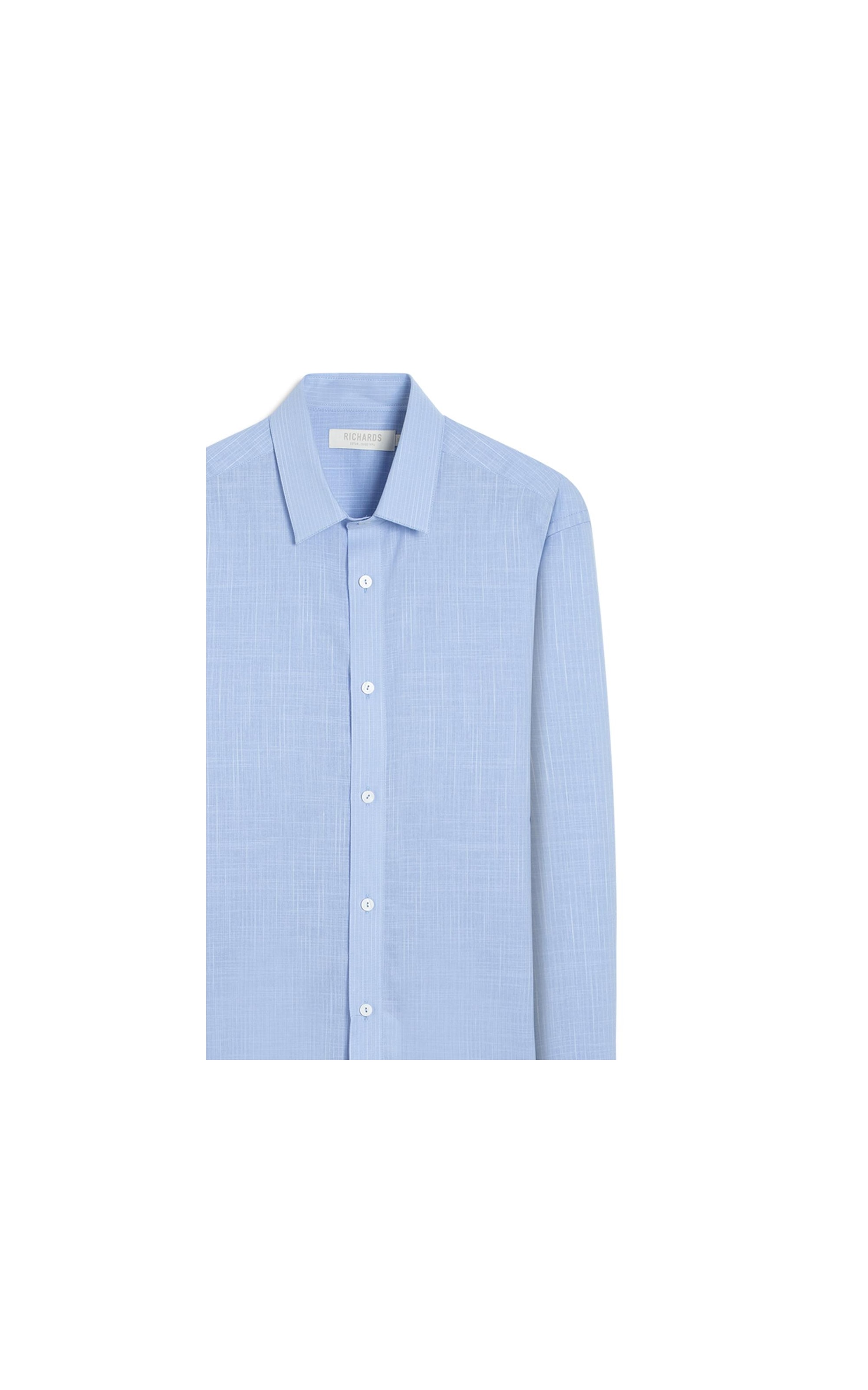 Camisa Linen Like Listrado Paulo Ml Azul Claro