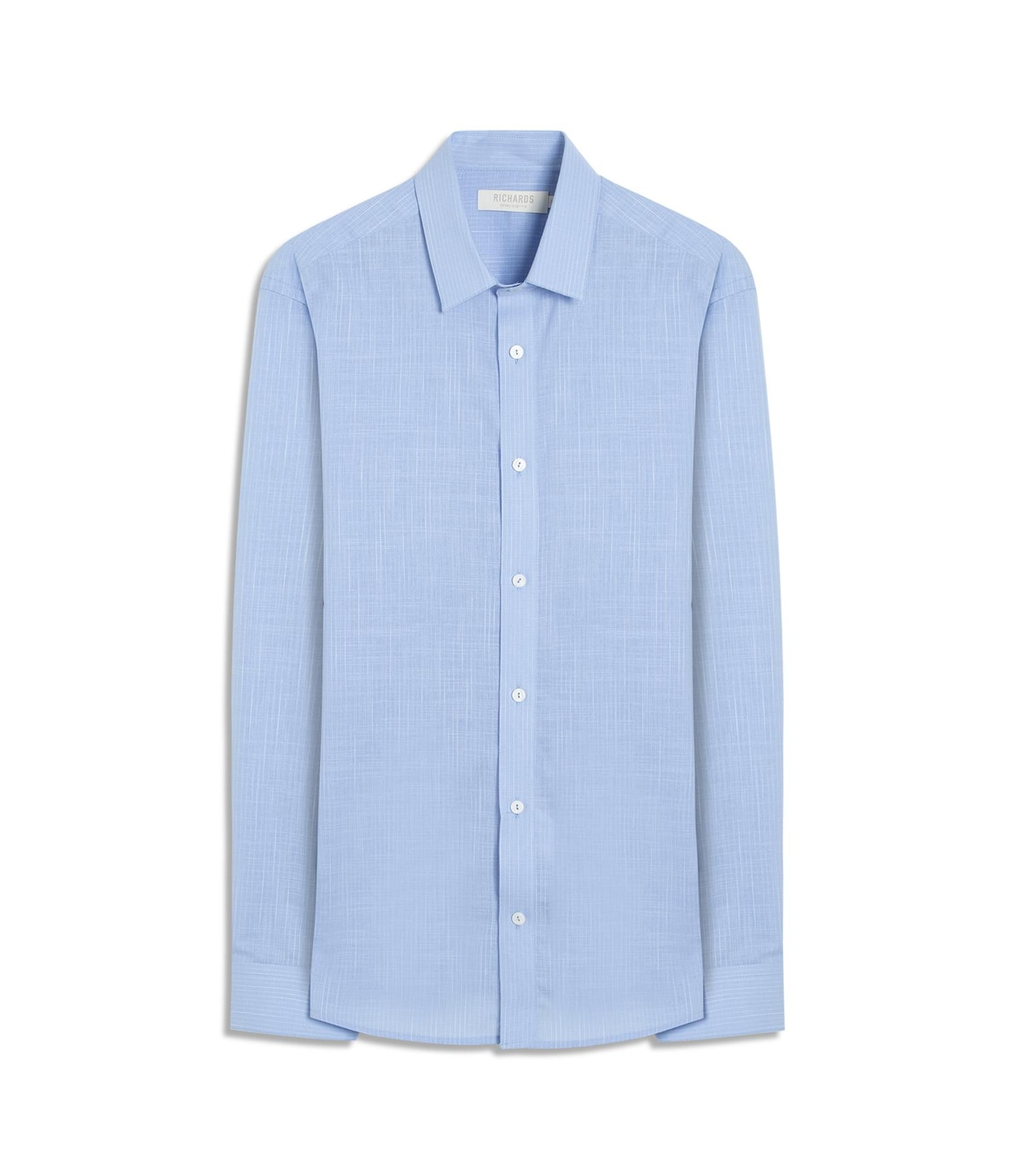 Camisa Linen Like Listrado Paulo Ml Azul Claro