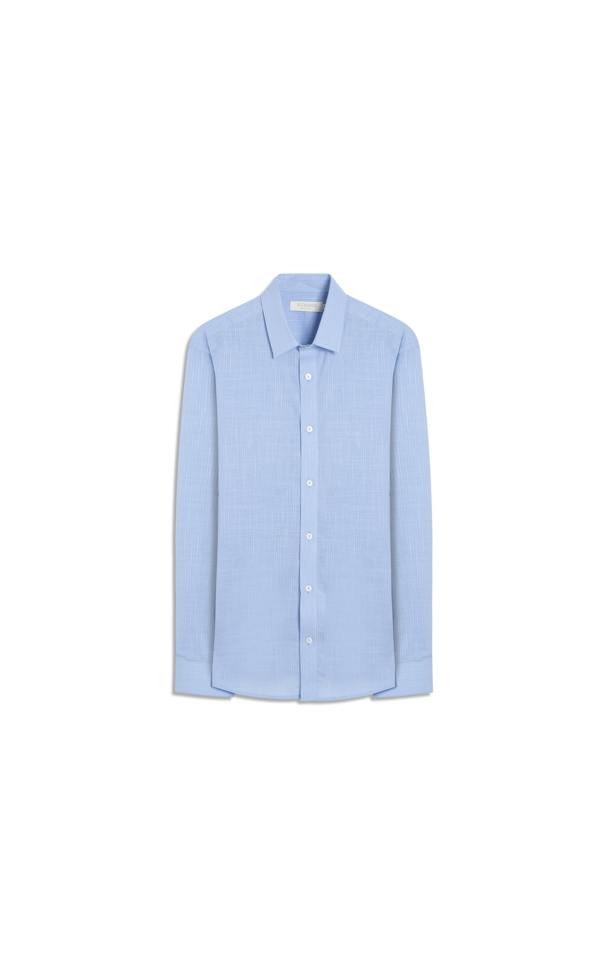Camisa Linen Like Listrado Paulo Ml Azul Claro