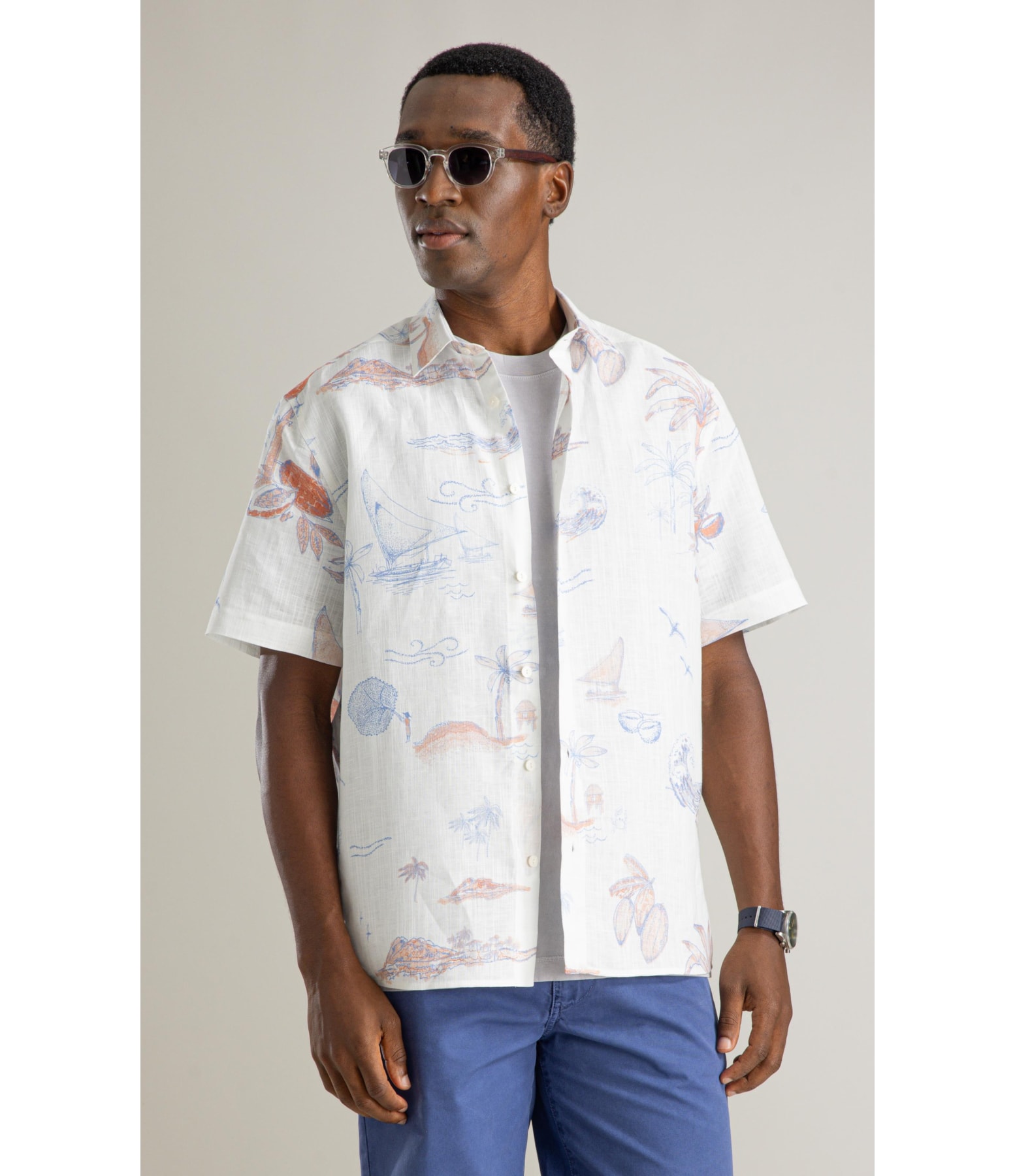 Camisa Linen Like Sereia Mc Off White