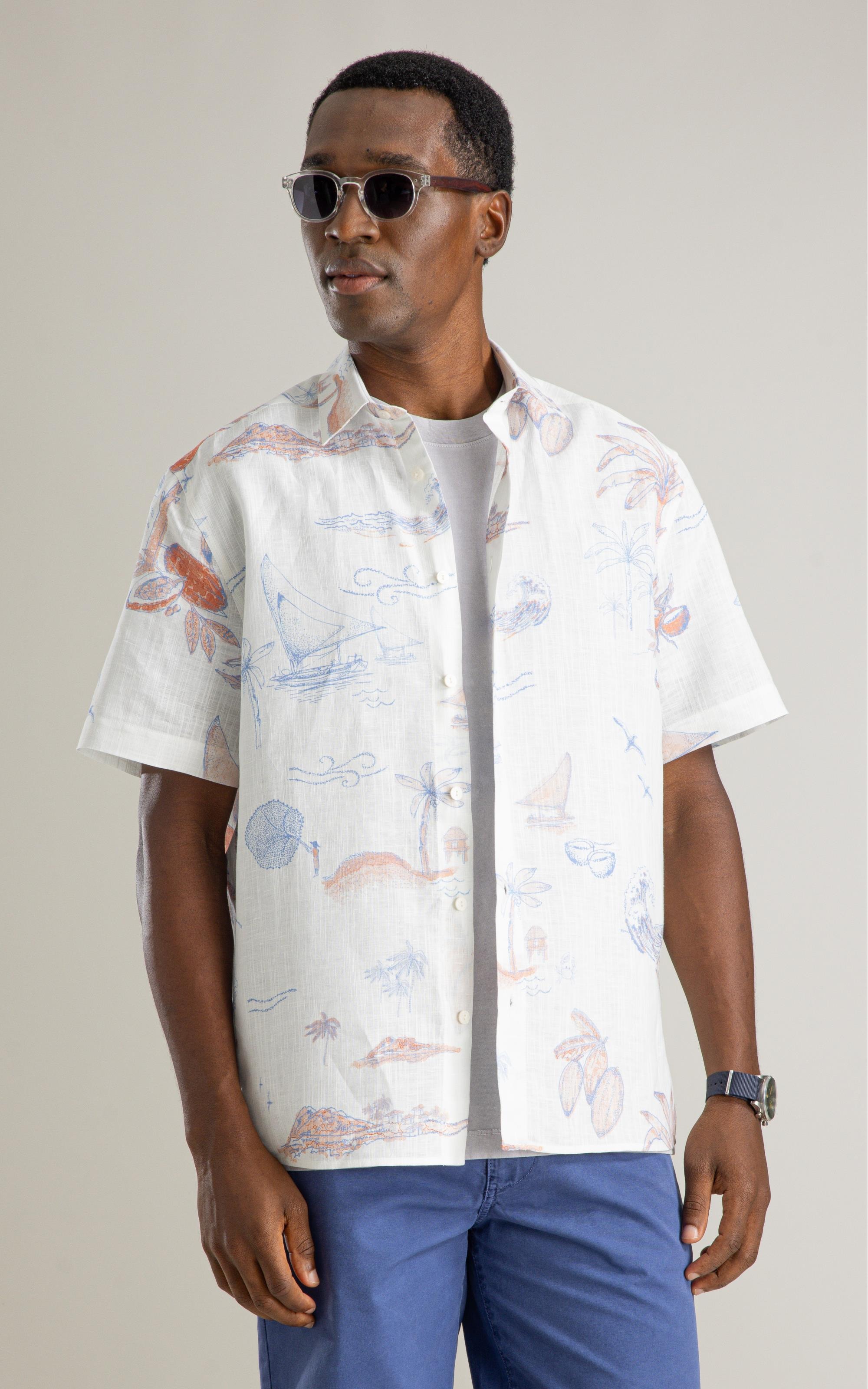 Camisa Linen Like Sereia Mc Off White