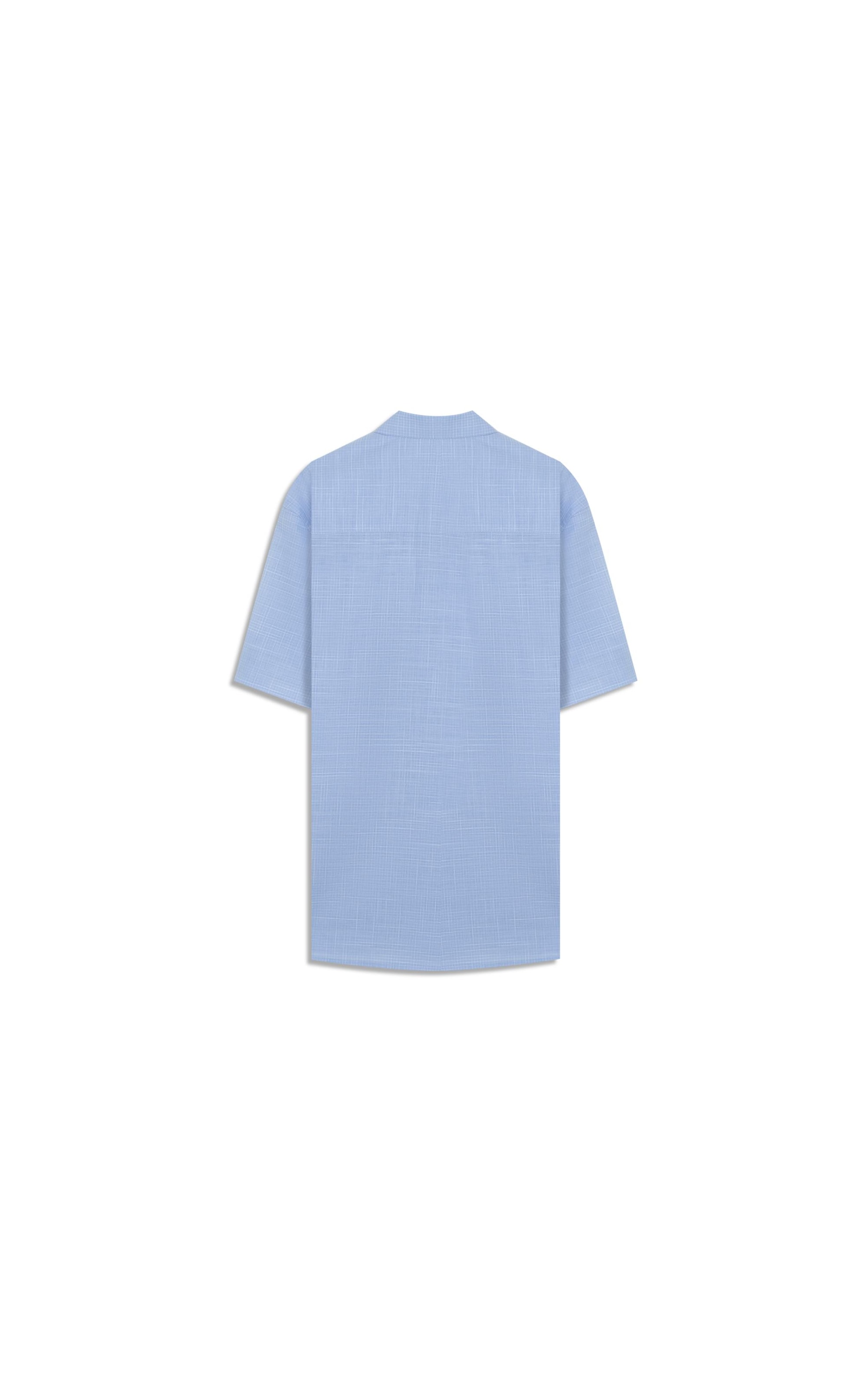 Camisa Linen Like Xadrez Gabriel Mc Azul Claro