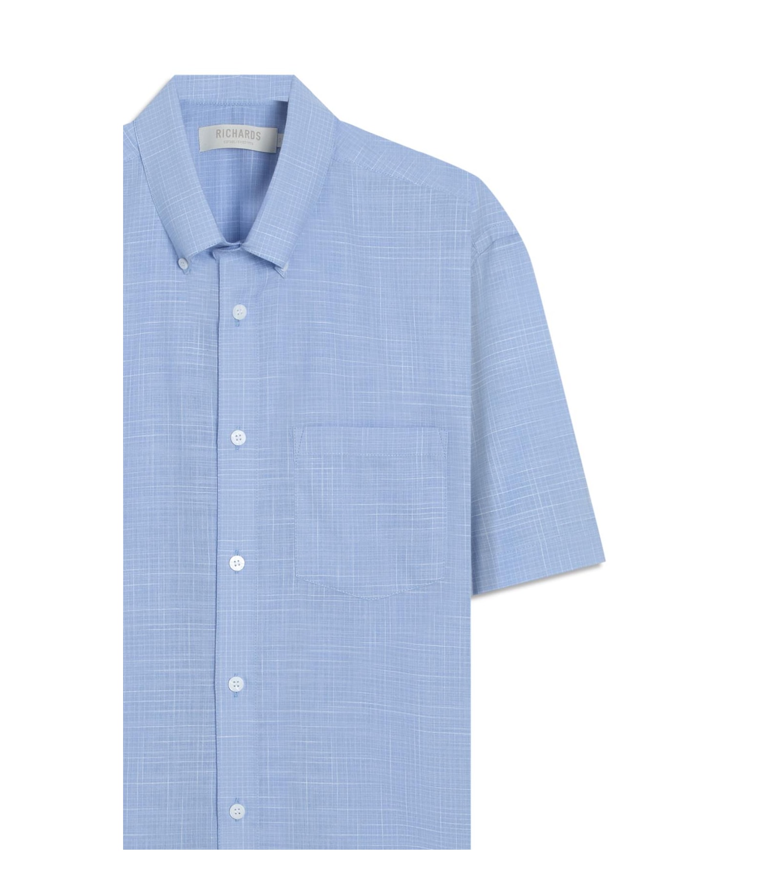 Camisa Linen Like Xadrez Gabriel Mc Azul Claro