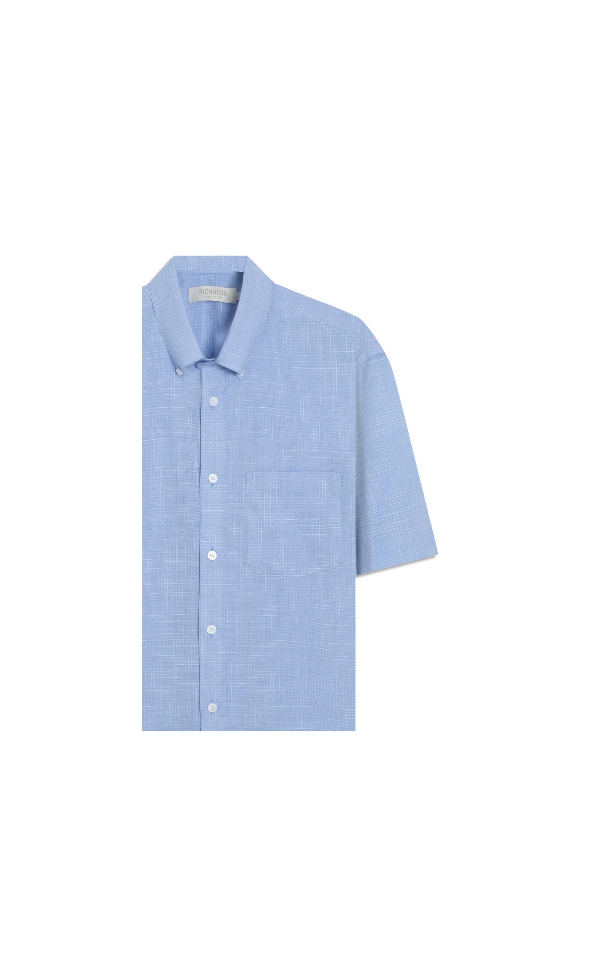Camisa Linen Like Xadrez Gabriel Mc Azul Claro
