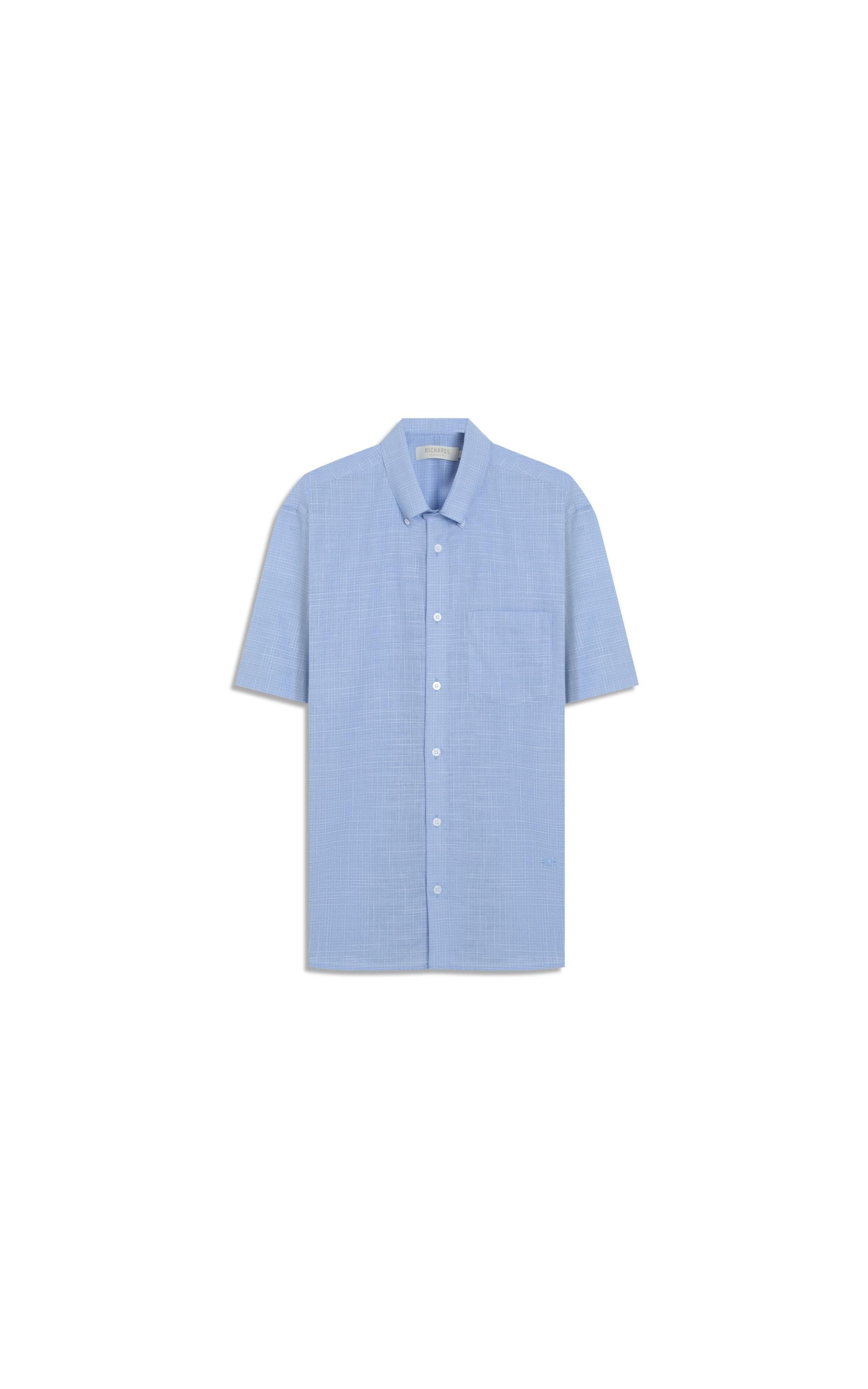 Camisa Linen Like Xadrez Gabriel Mc Azul Claro