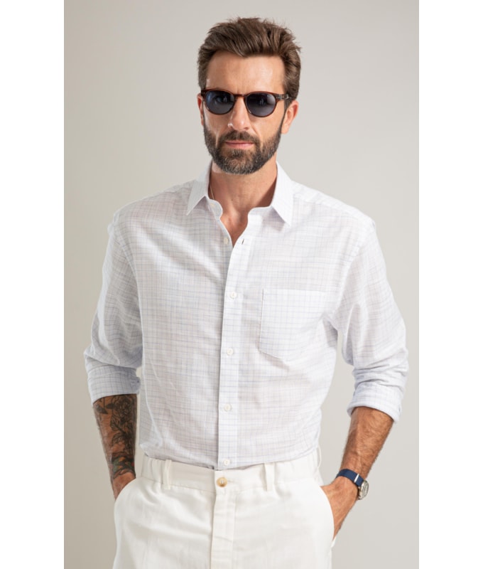 Camisa Linen Like Xadrez Rafael Ml Hortencia