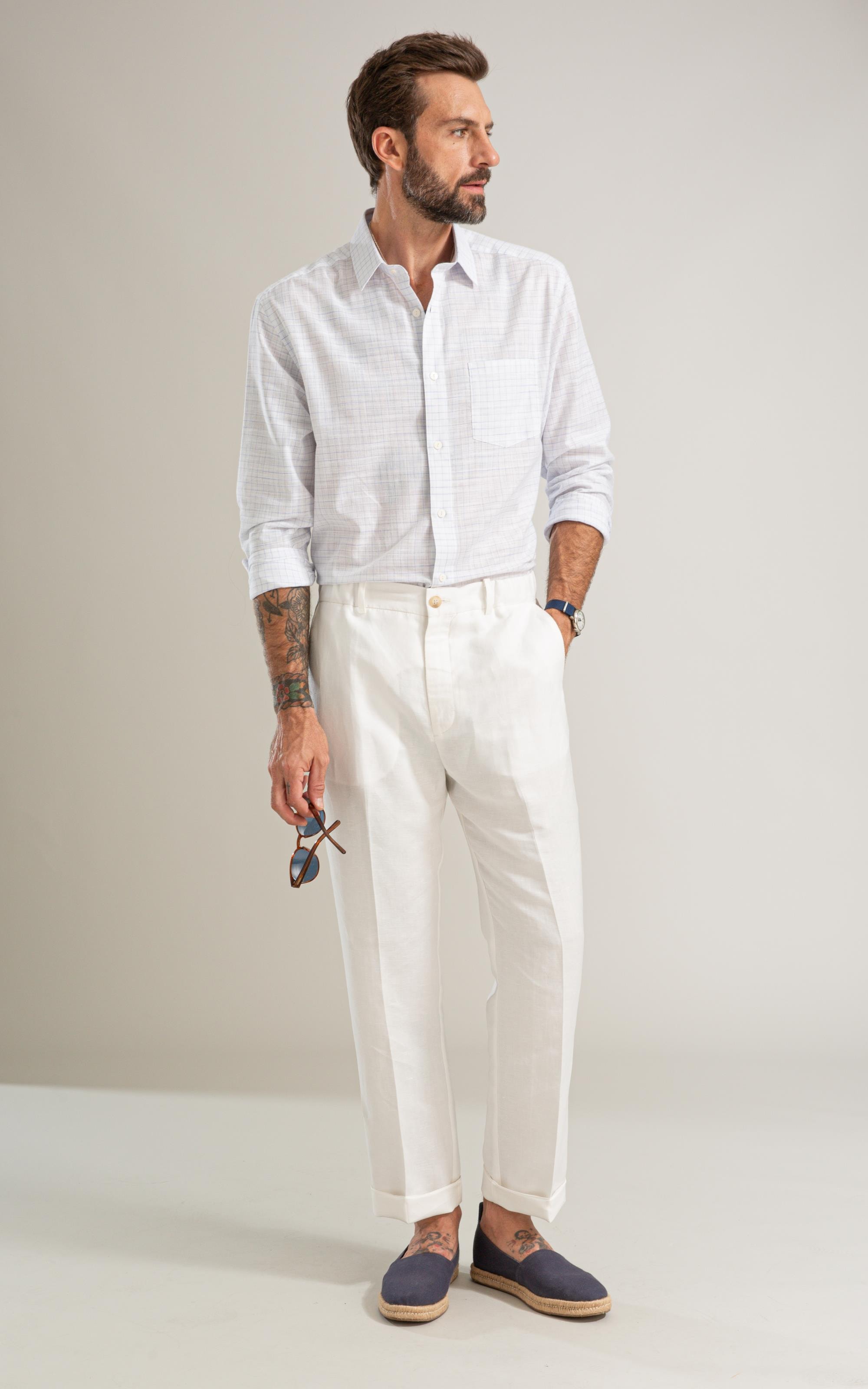Camisa Linen Like Xadrez Rafael Ml Hortencia