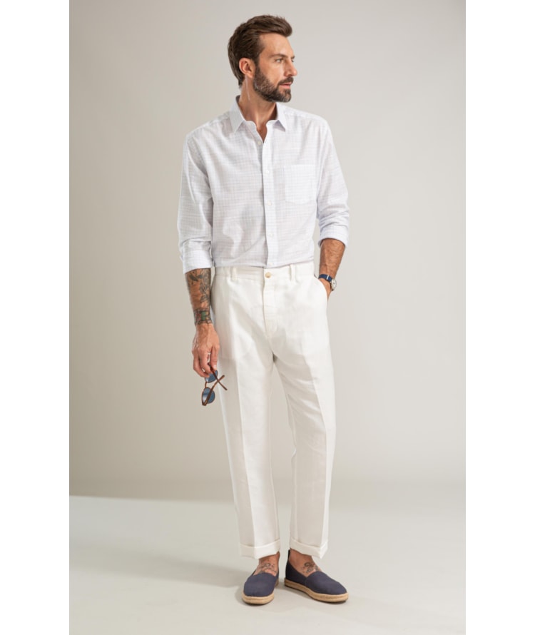 Camisa Linen Like Xadrez Rafael Ml Hortencia