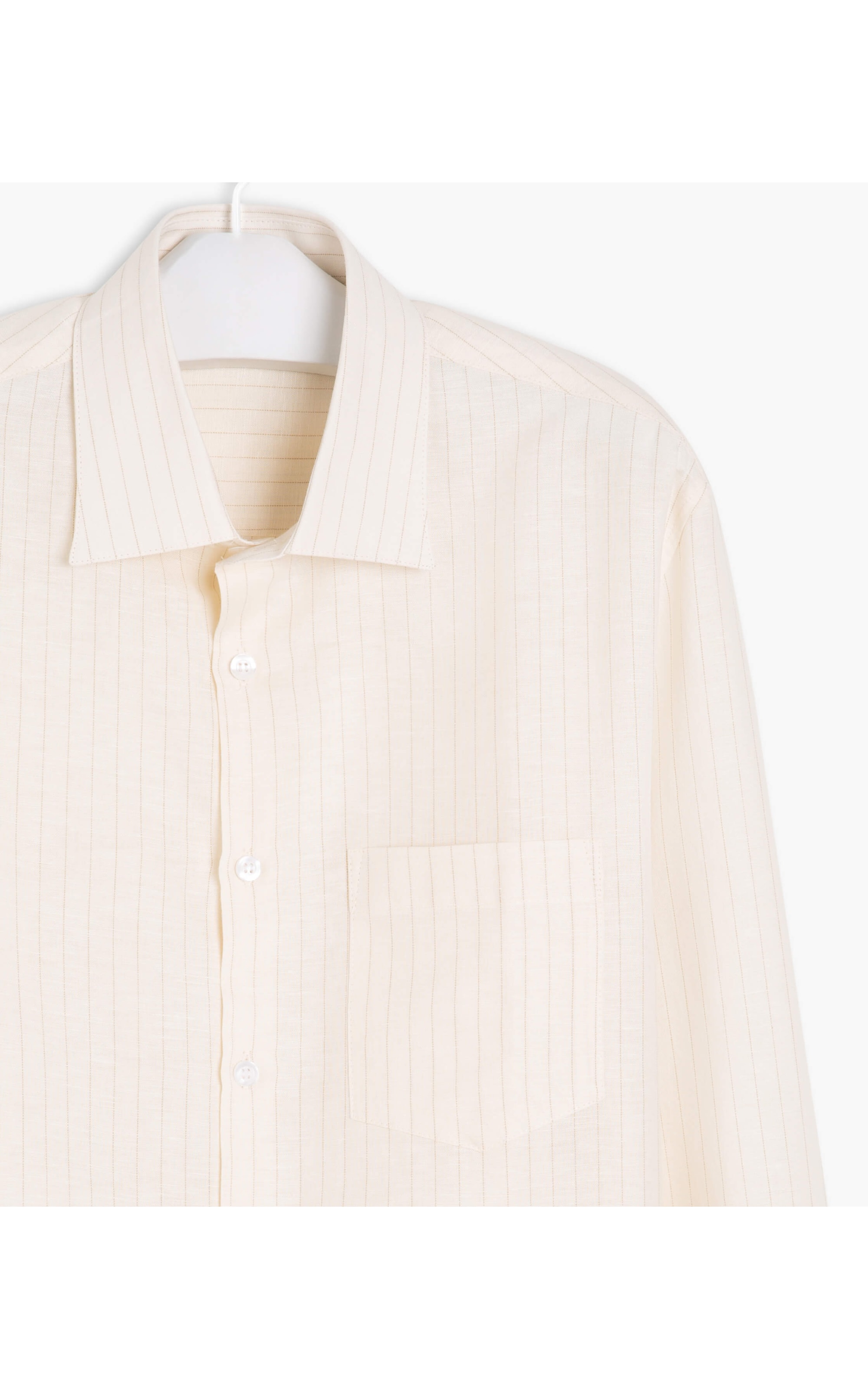 Camisa Linho  Antonio Xadrez Ml Amarelo Claro