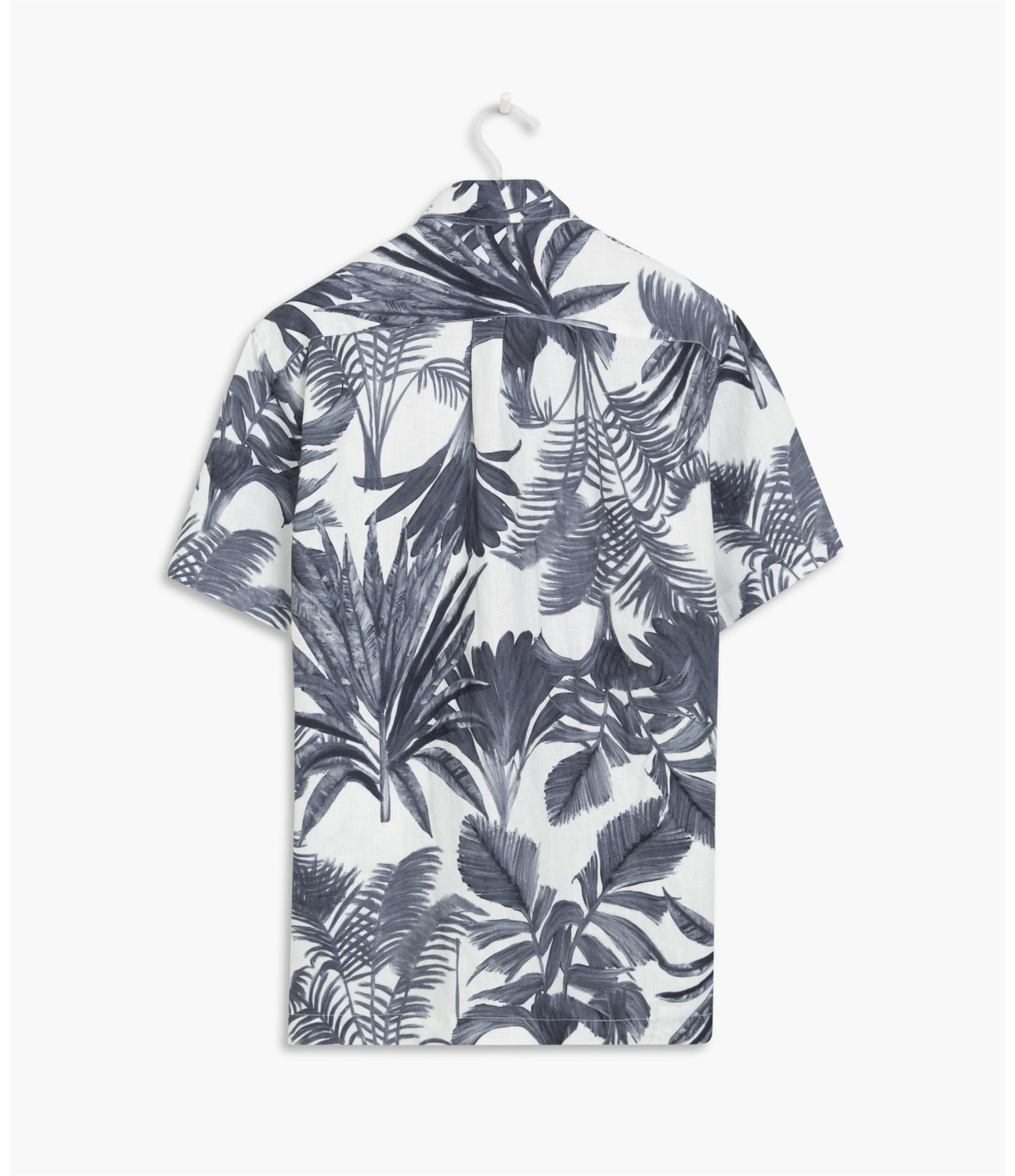 Camisa Linho  Arvoredo Estampada Mc Cinza Mescla