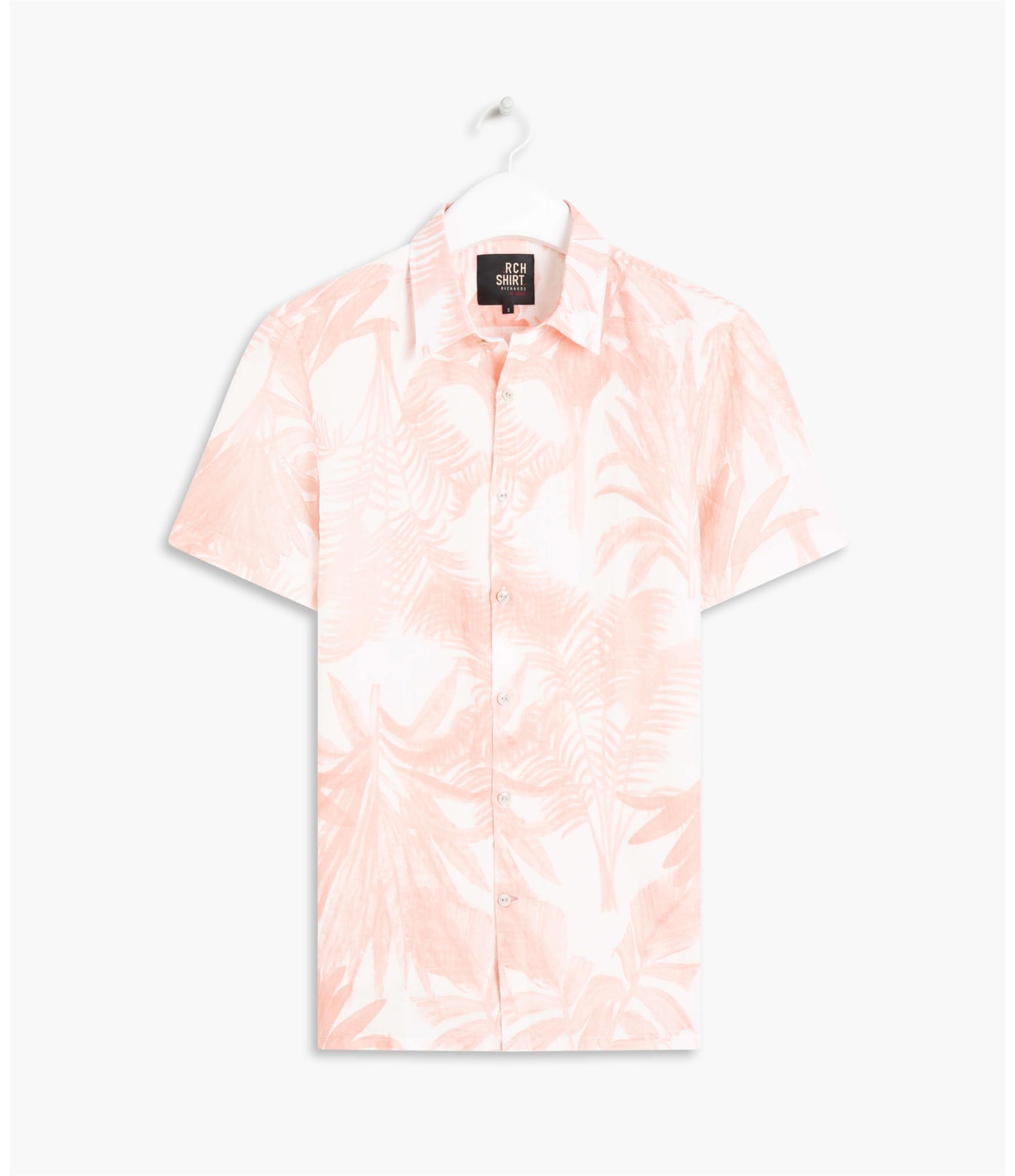 Camisa Linho  Arvoredo Estampada Mc Vermelho Cinza Mescla