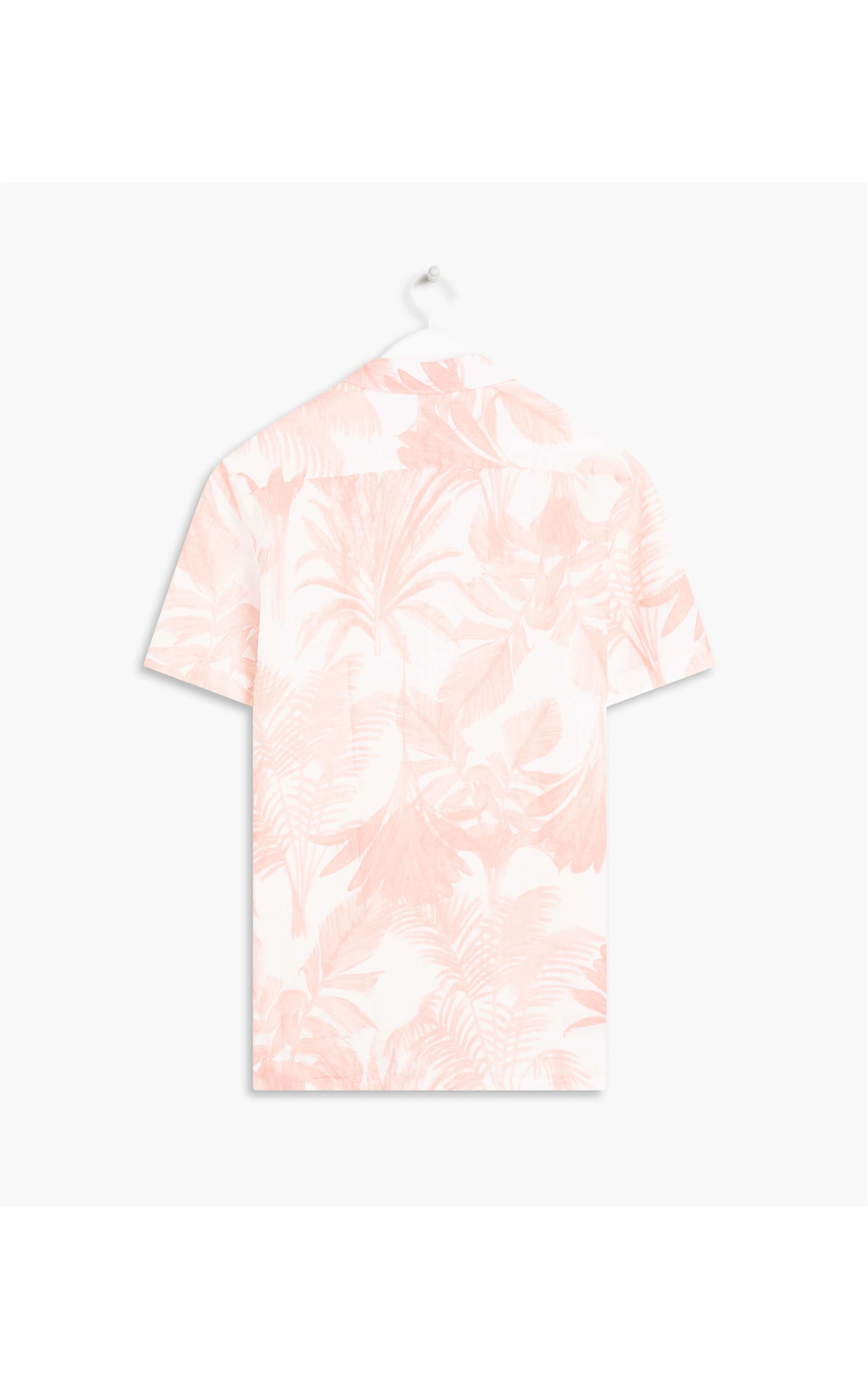 Camisa Linho  Arvoredo Estampada Mc Vermelho Cinza Mescla